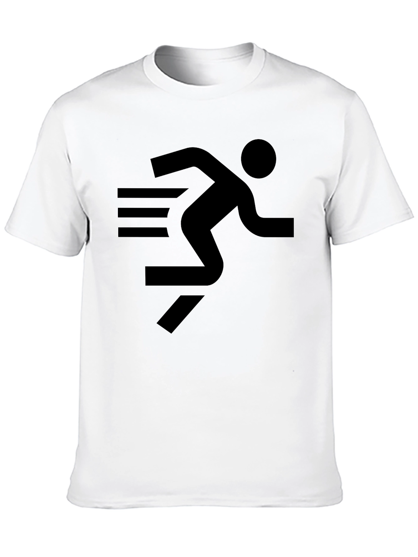 Running Man Graphic Tee - Black Cotton T-Shirt