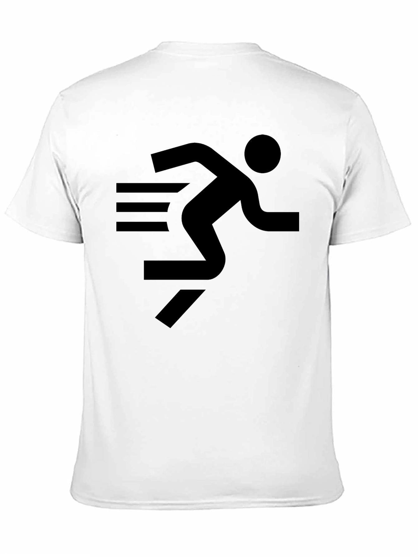 Running Man Graphic Tee - Black Cotton T-Shirt
