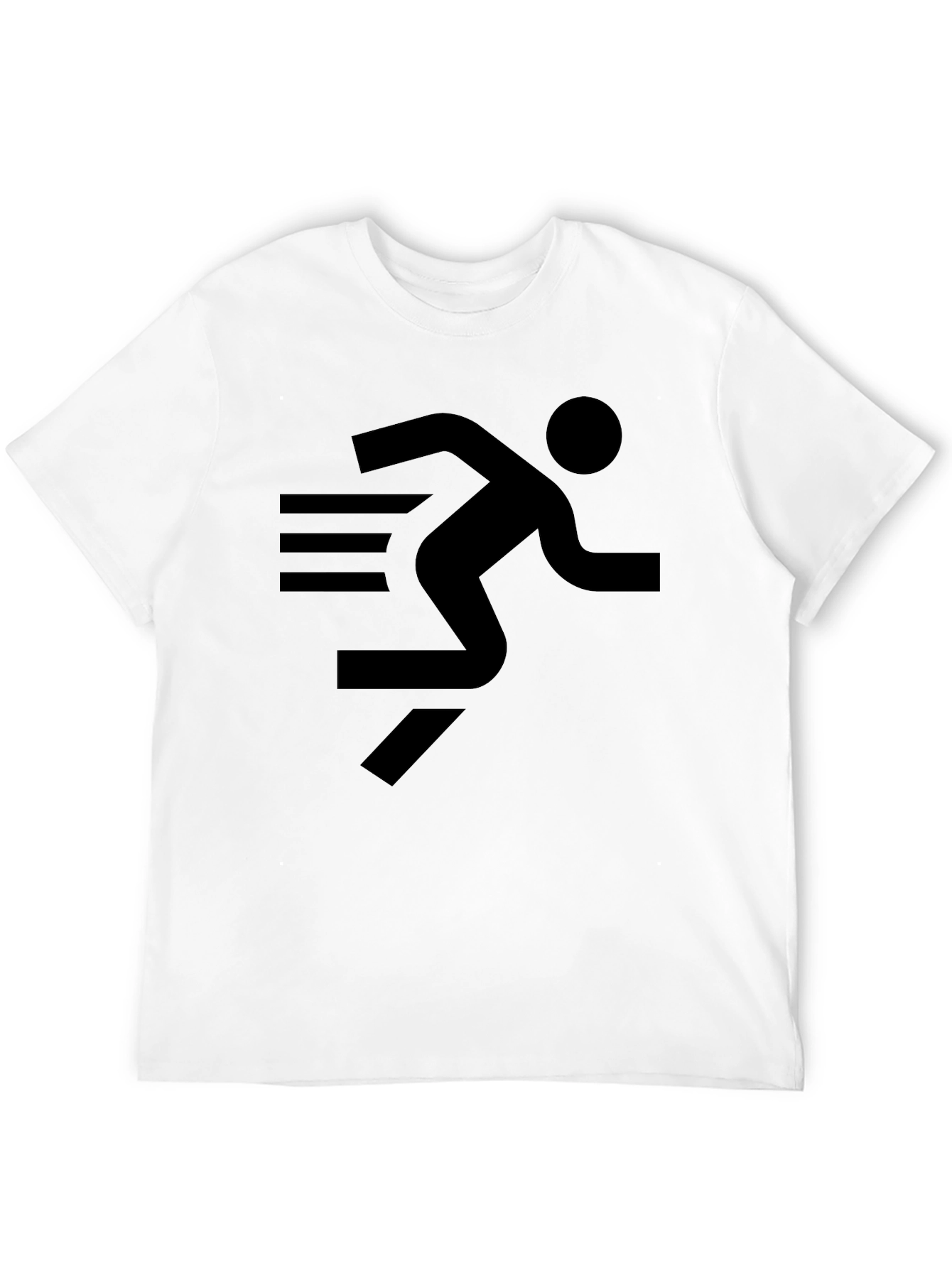 Running Man Graphic Tee - Black Cotton T-Shirt