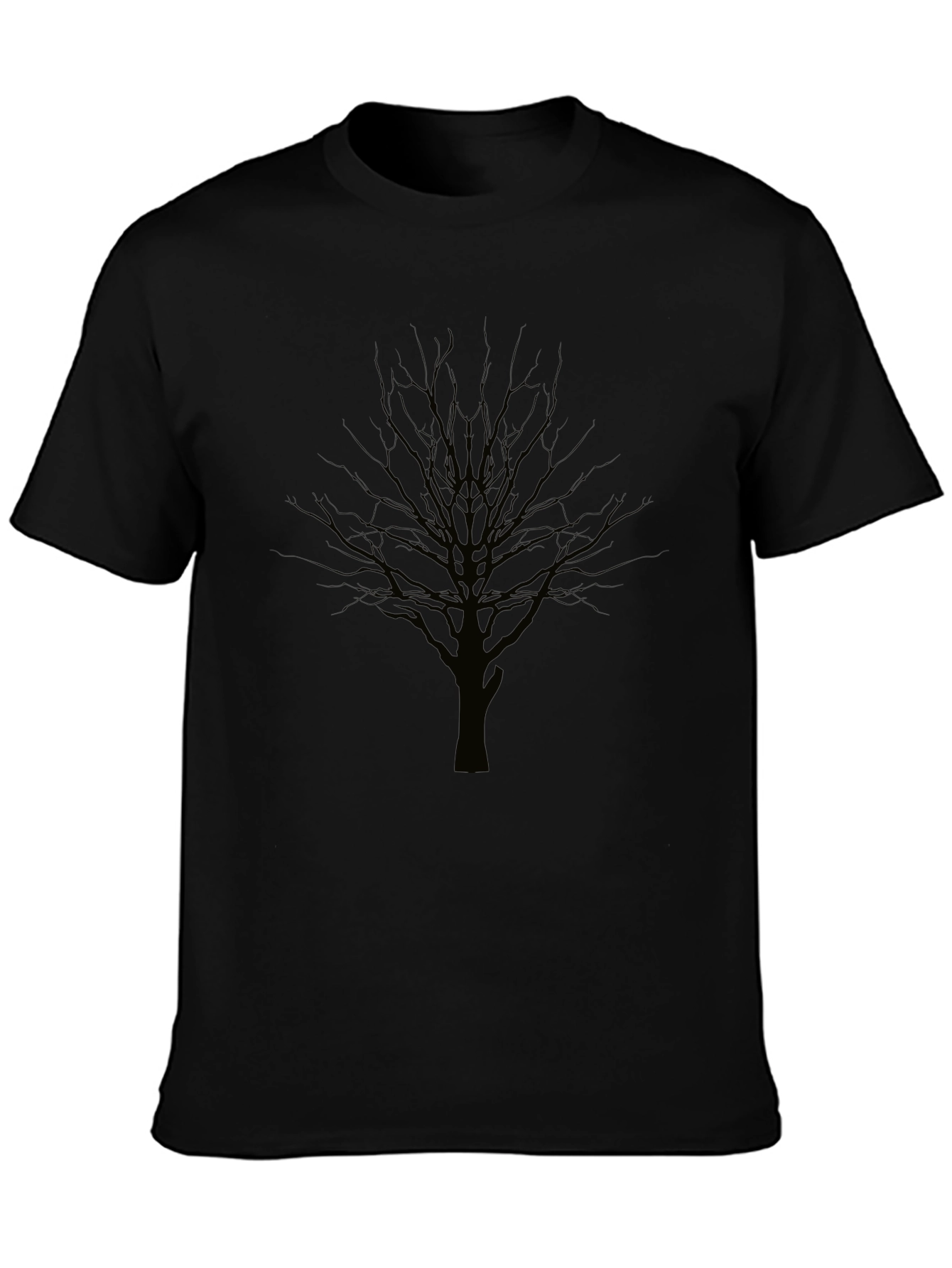 Black T-Shirt with Bare Tree Print