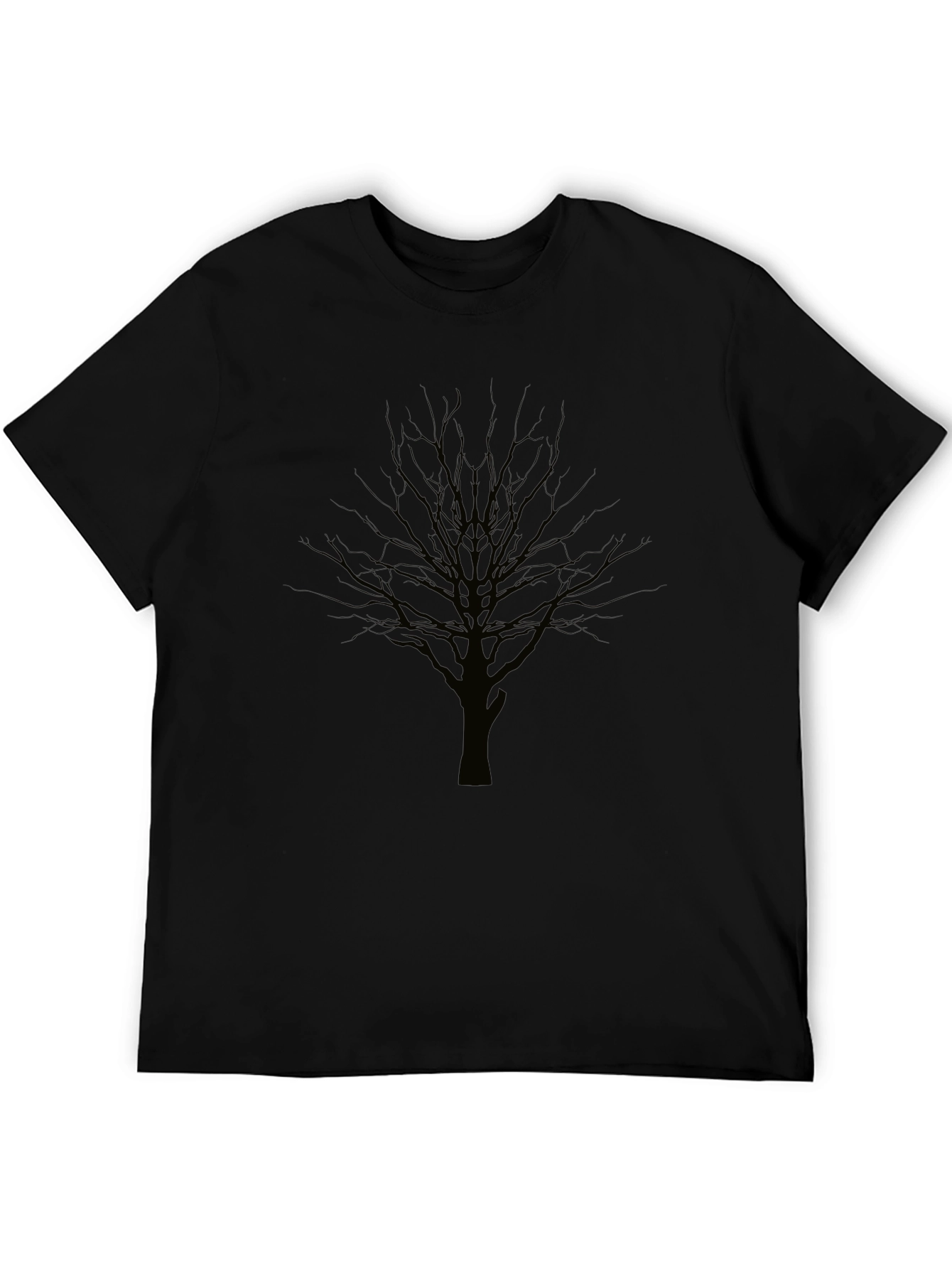 Black T-Shirt with Bare Tree Print