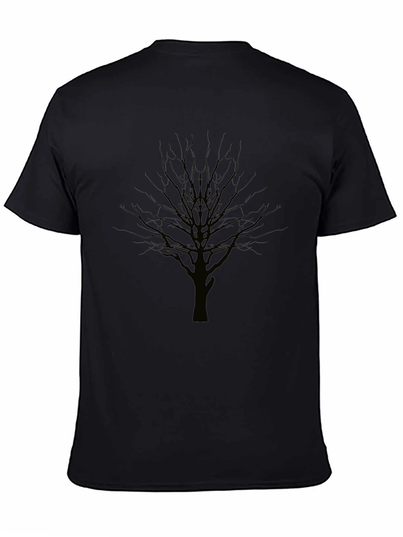 Black T-Shirt with Bare Tree Print