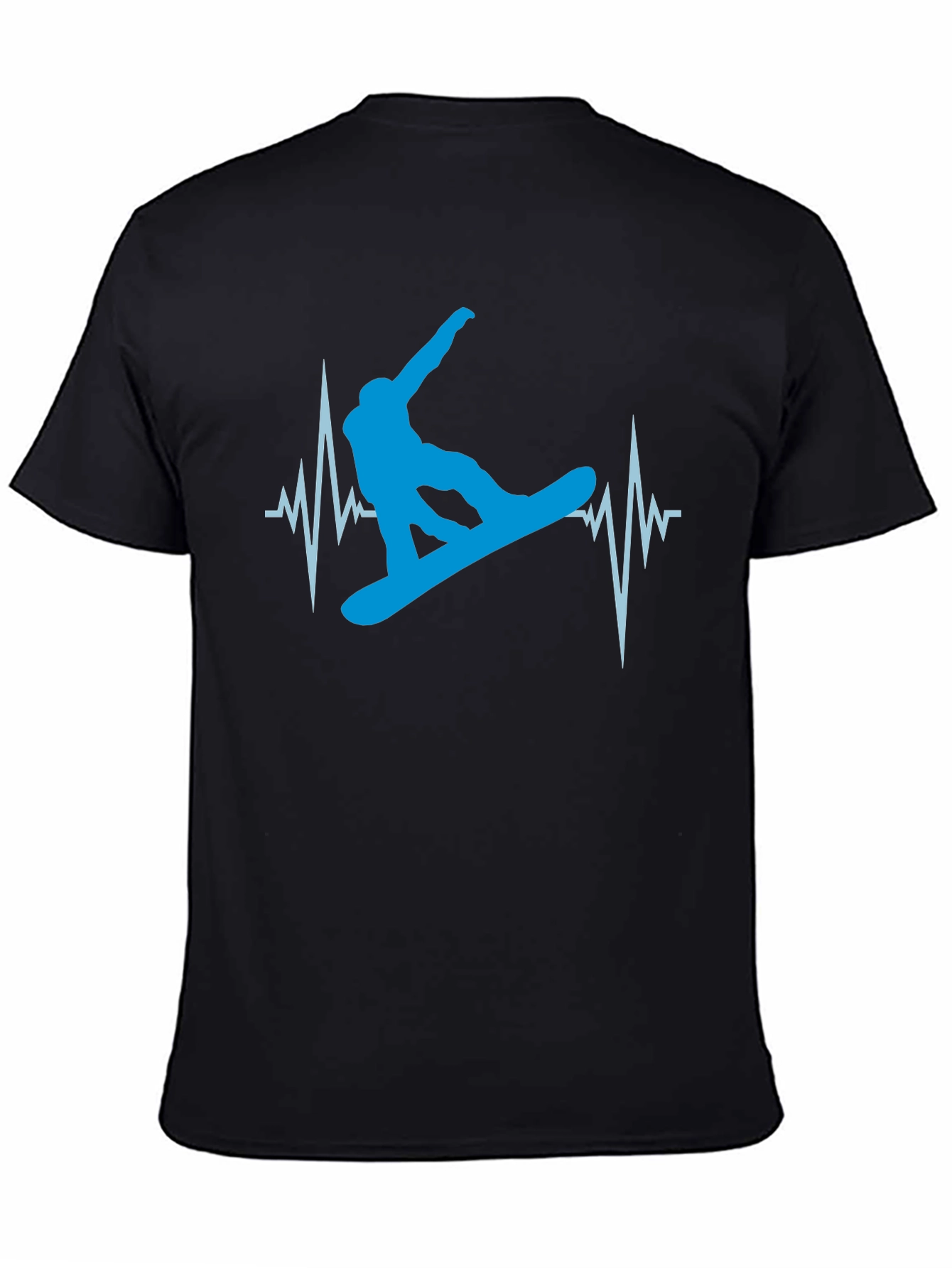 Snowboarding Heartbeat T-Shirt - Black Graphic Tee