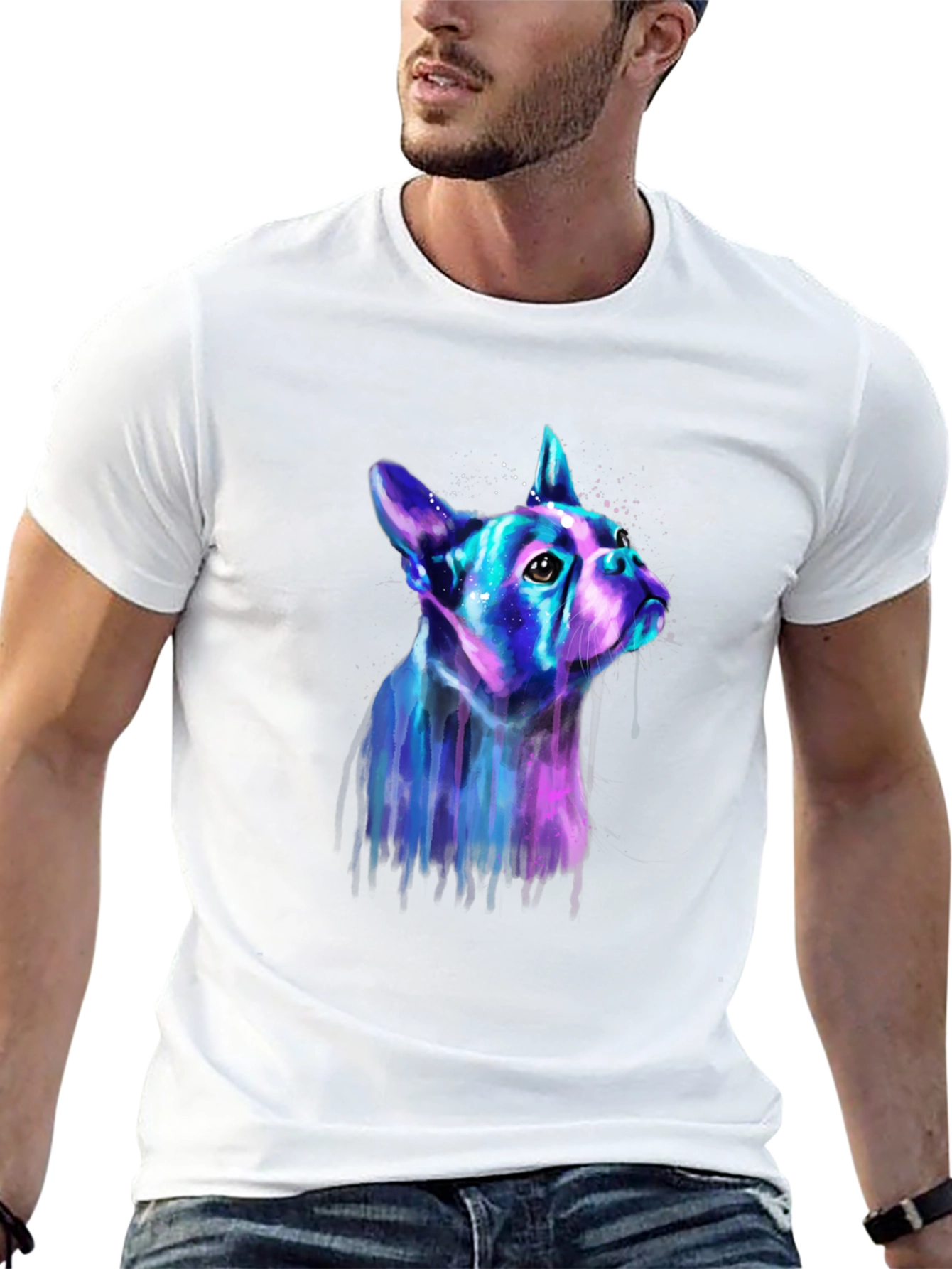 Neon Dog Graphic Tee - Mens Black T-Shirt