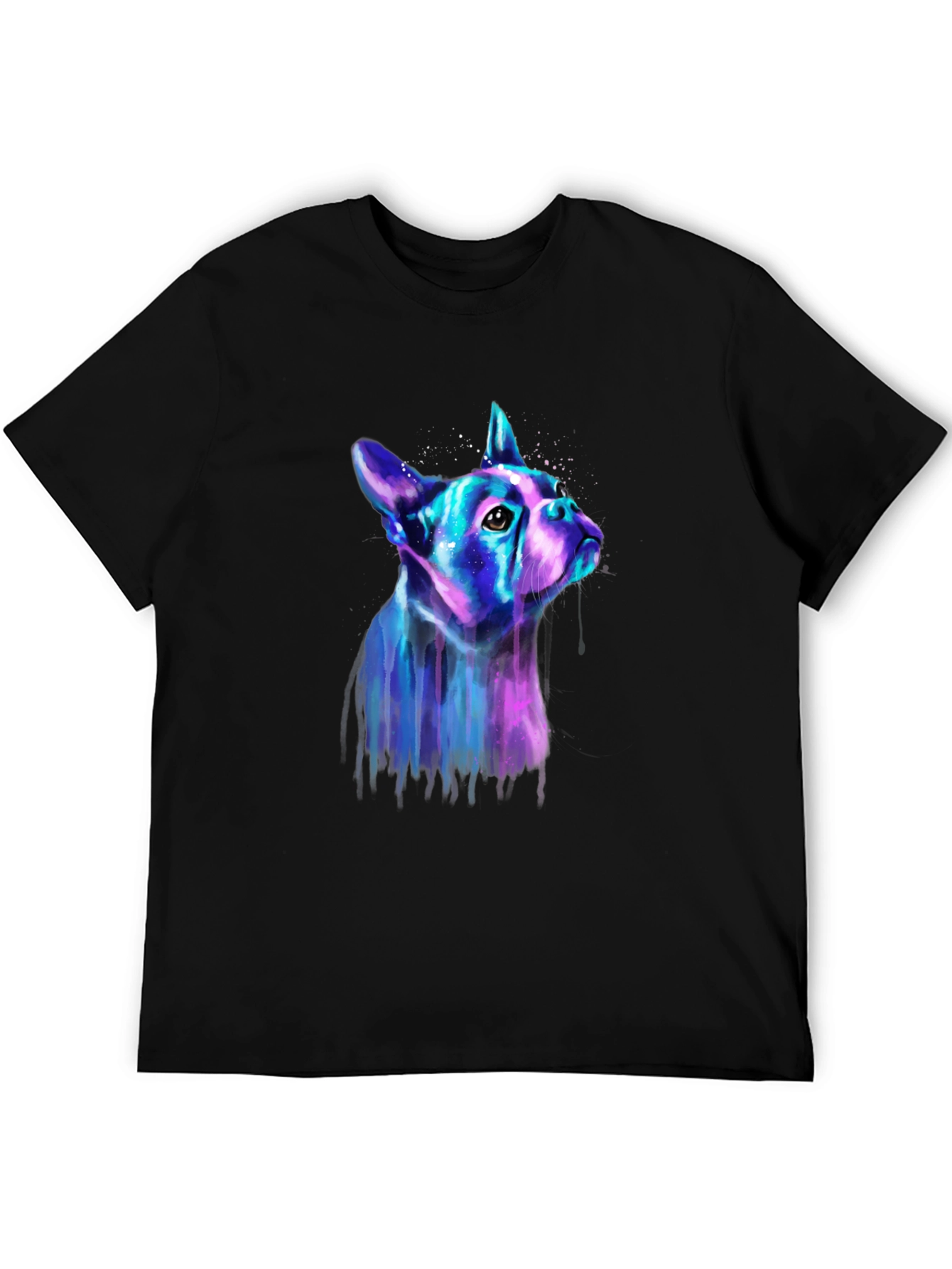 Neon Dog Graphic Tee - Mens Black T-Shirt
