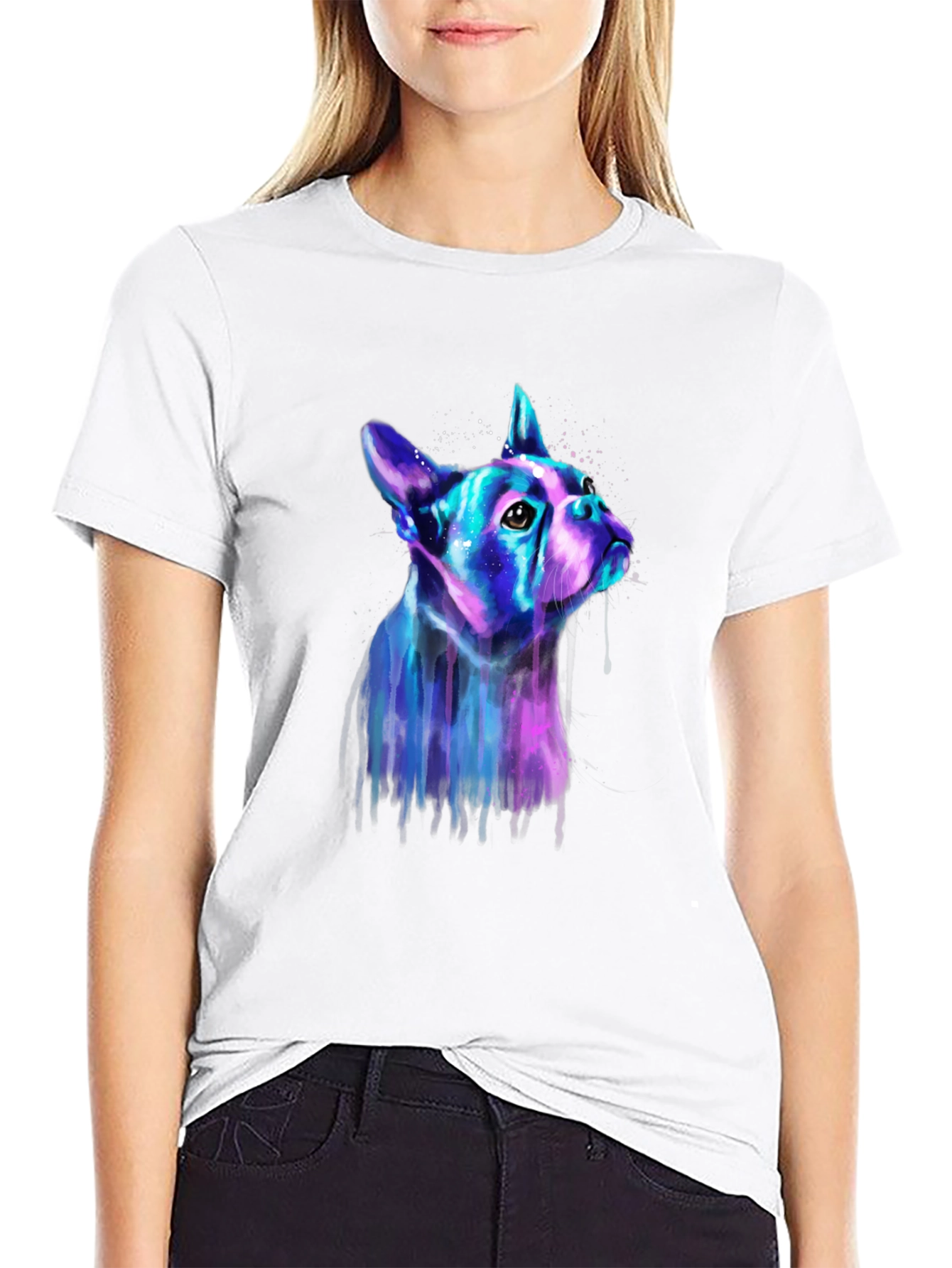 Neon Dog Graphic Tee - Mens Black T-Shirt