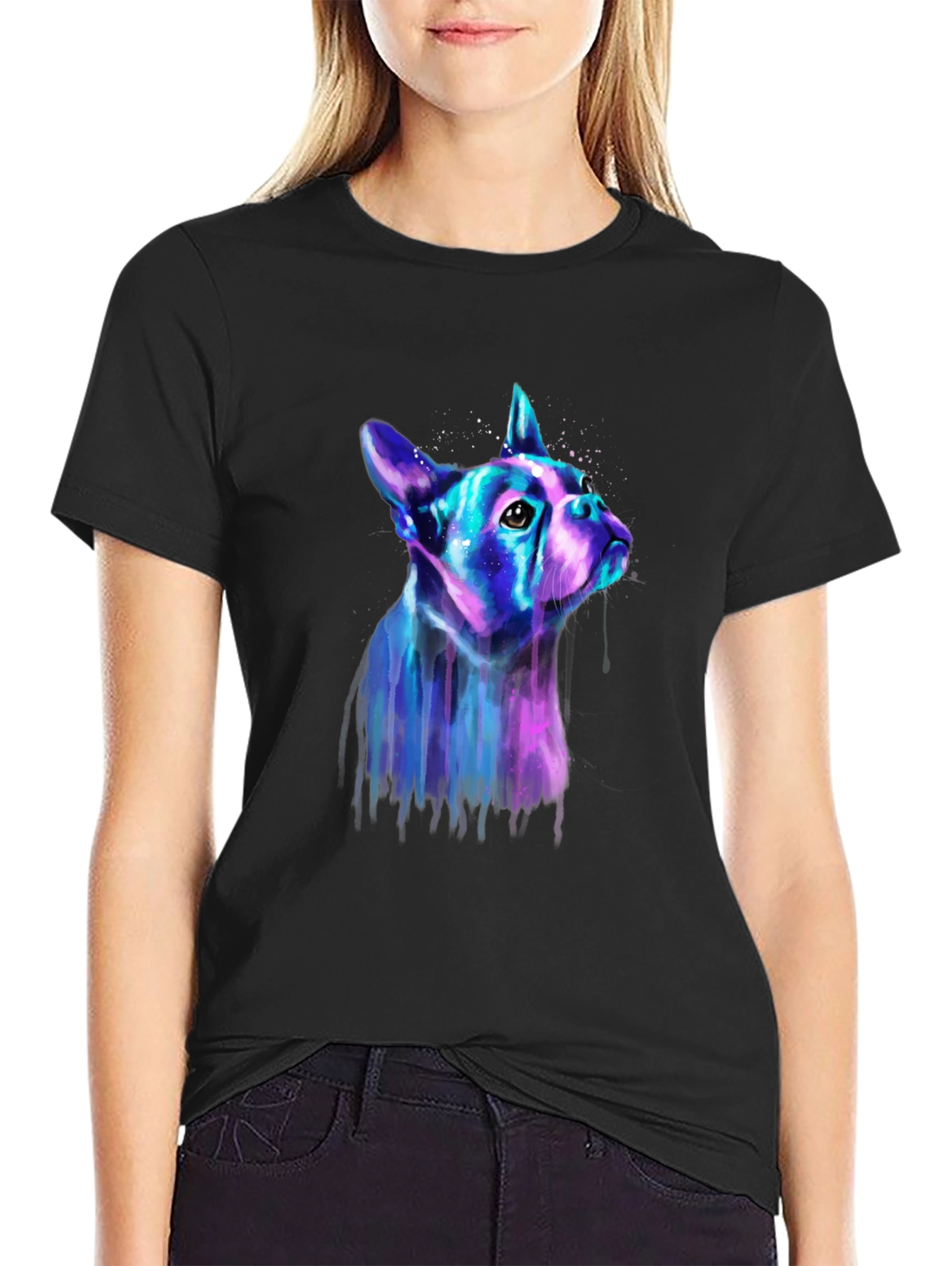 Neon Dog Graphic Tee - Mens Black T-Shirt