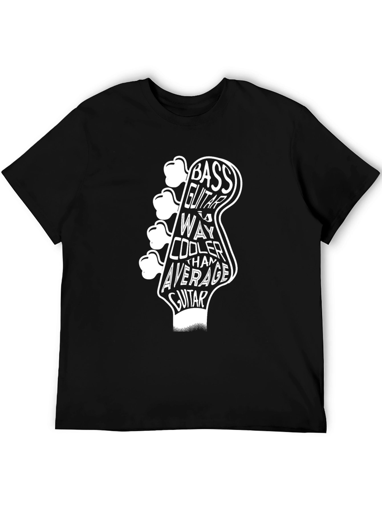 Bass Guitar Cool Graphic T-Shirt - Black