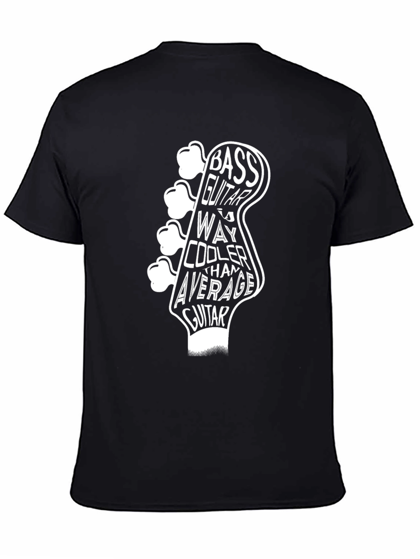 Bass Guitar Cool Graphic T-Shirt - Black