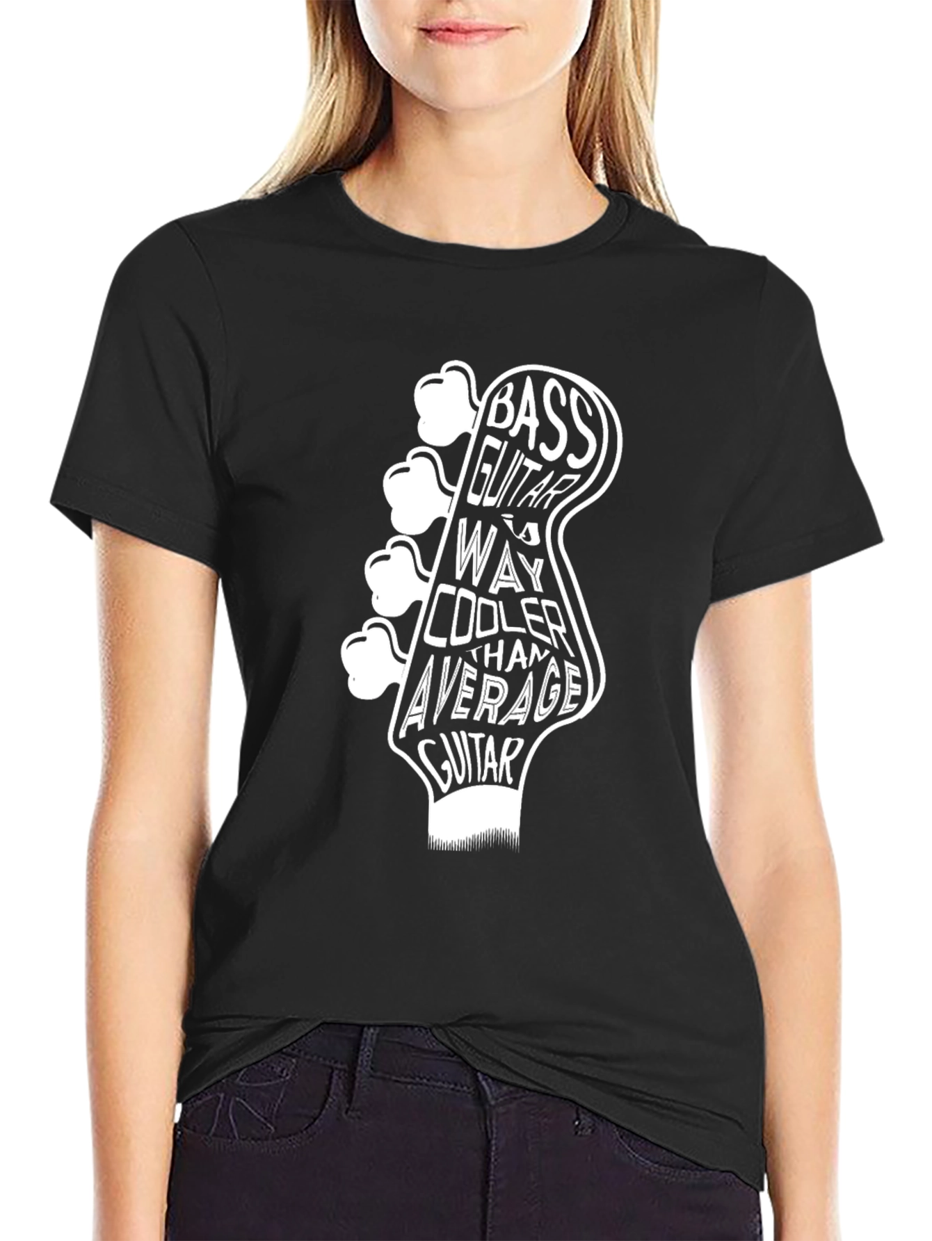 Bass Guitar Cool Graphic T-Shirt - Black