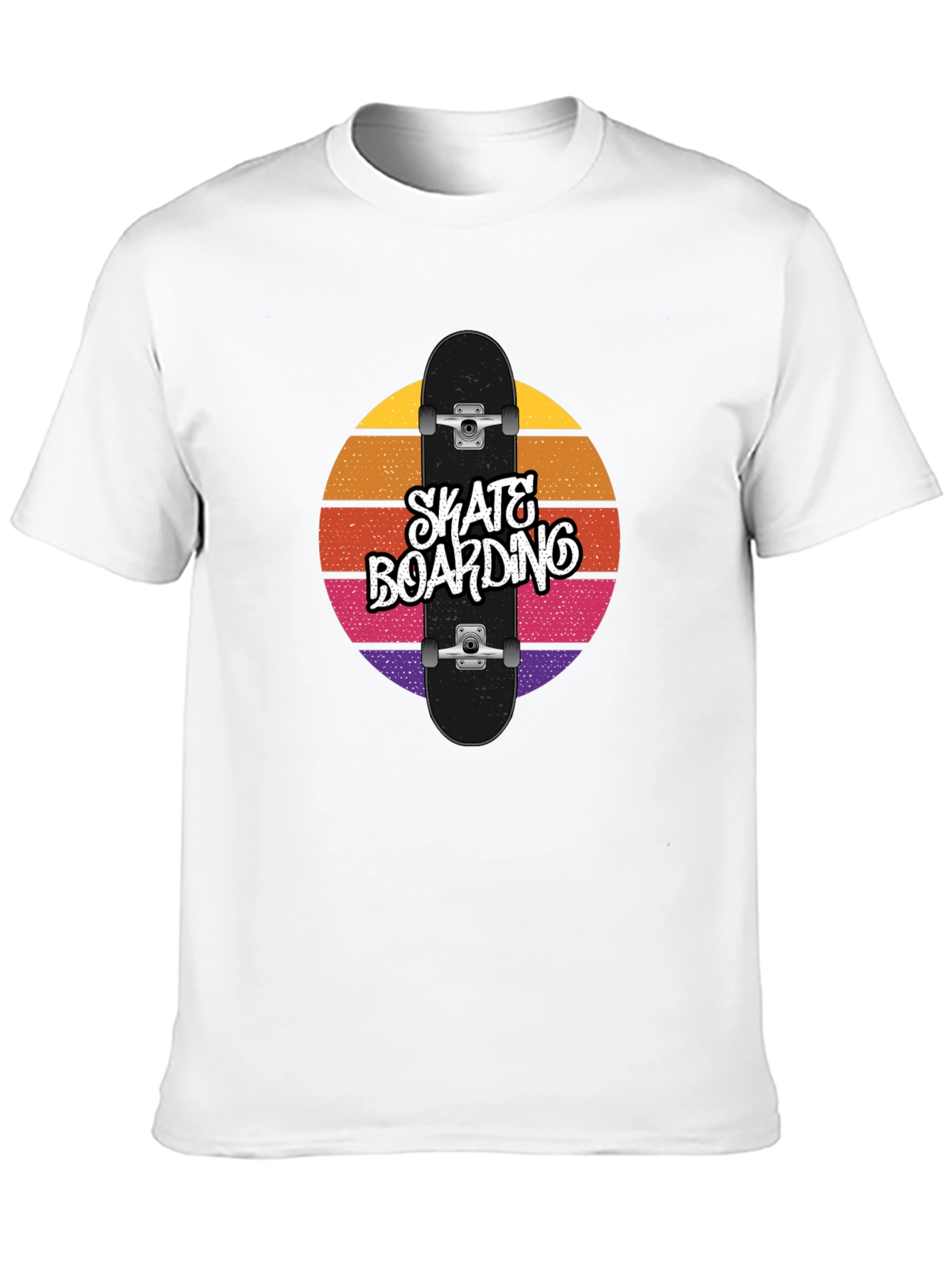 Retro Skateboarding T-Shirt - Sunset Design