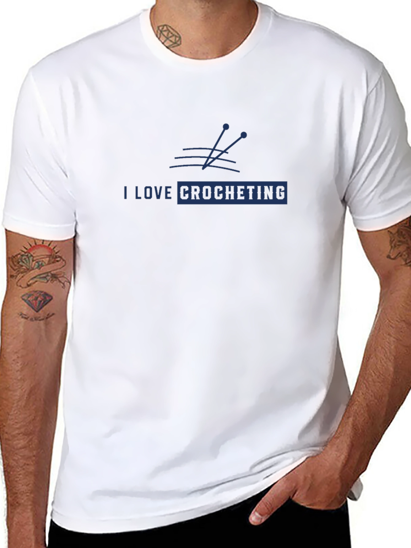 I Love Crocheting Graphic T-Shirt - Knitwear Hobby Tee