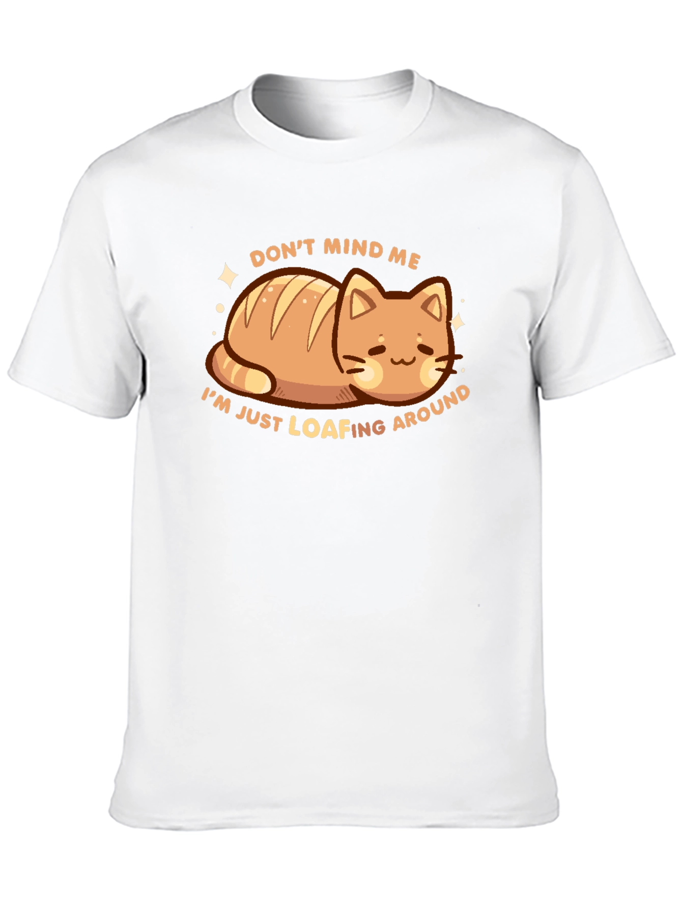 Loafing Around Cat Bread Funny Graphic Tee