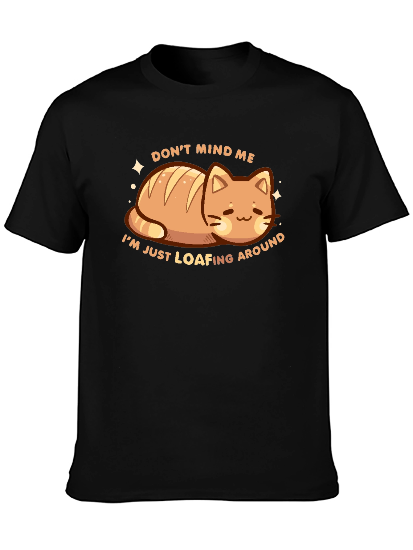 Loafing Around Cat Bread Funny Graphic Tee