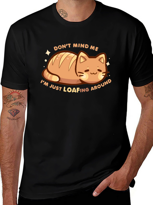 Loafing Around Cat Bread Funny Graphic Tee