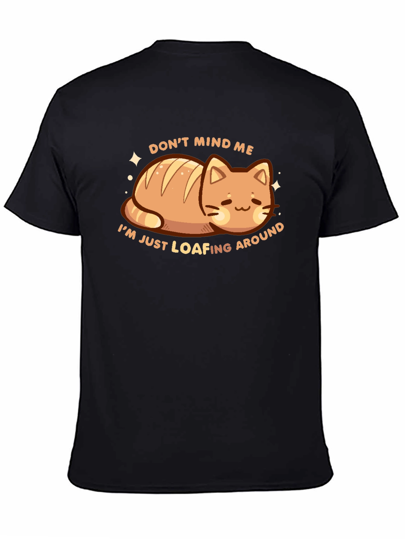 Loafing Around Cat Bread Funny Graphic Tee