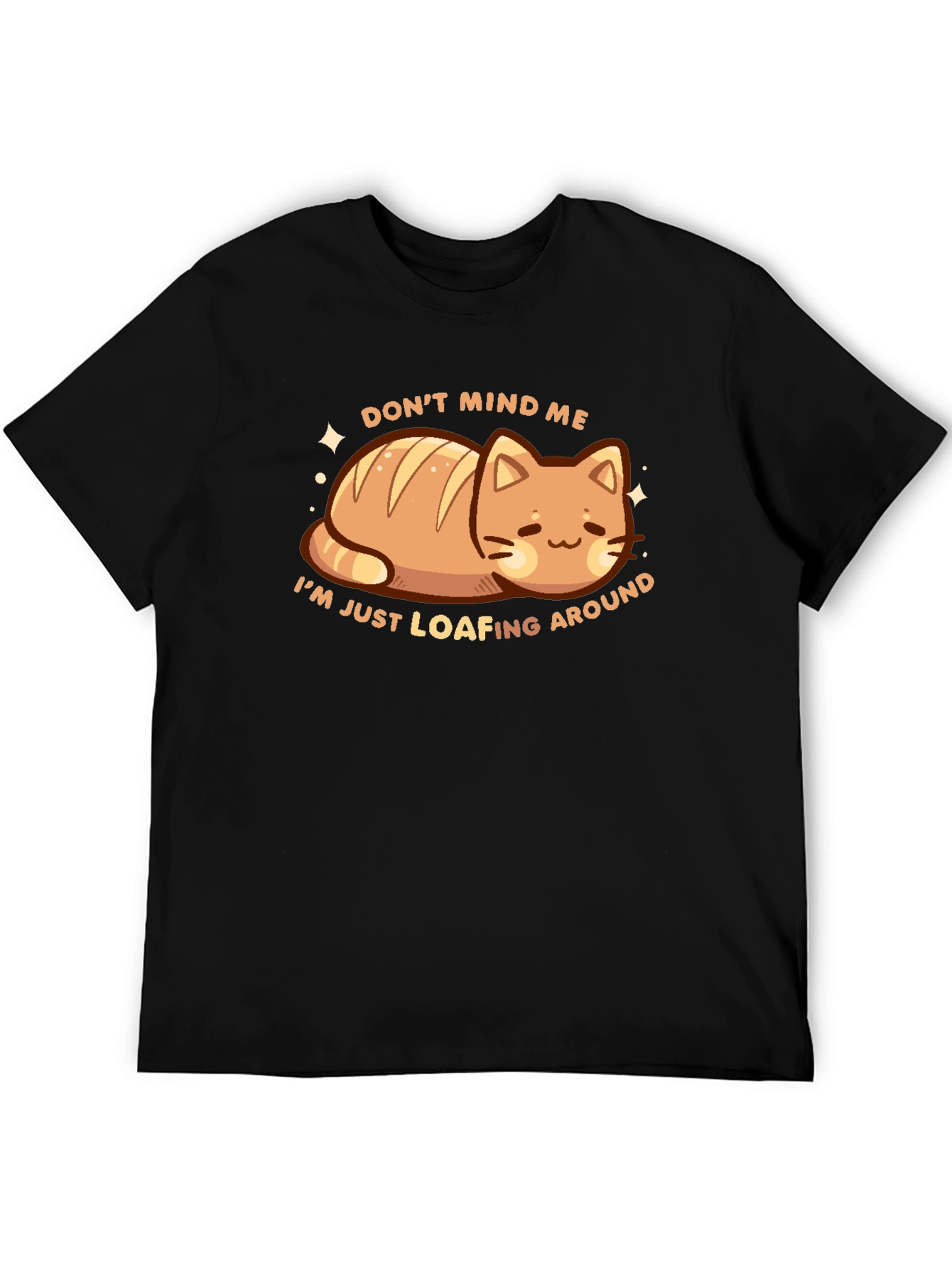 Loafing Around Cat Bread Funny Graphic Tee