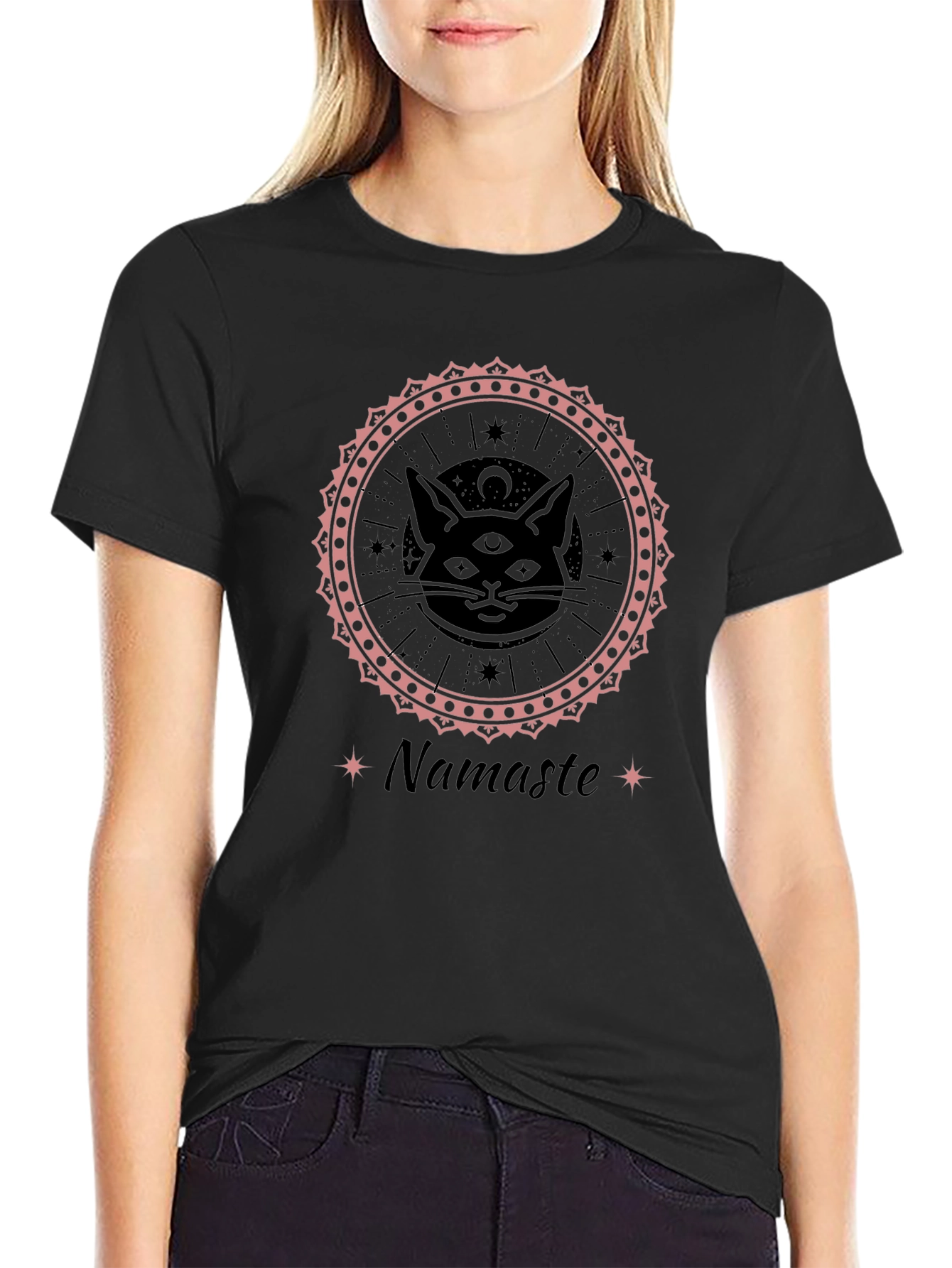 Namaste Cat T-Shirt - Third Eye Chakra Tee