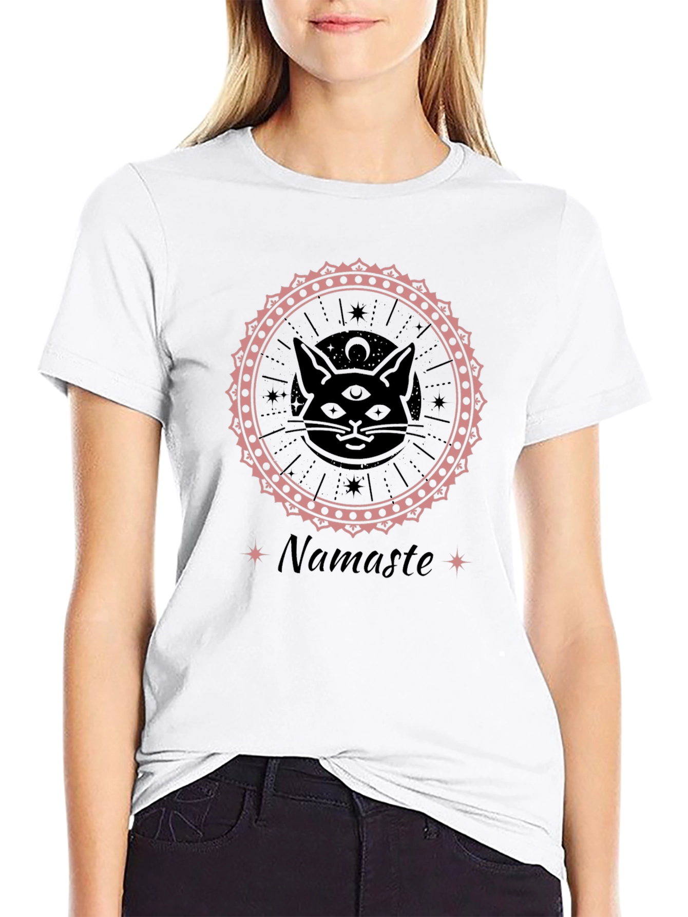 Namaste Cat T-Shirt - Third Eye Chakra Tee