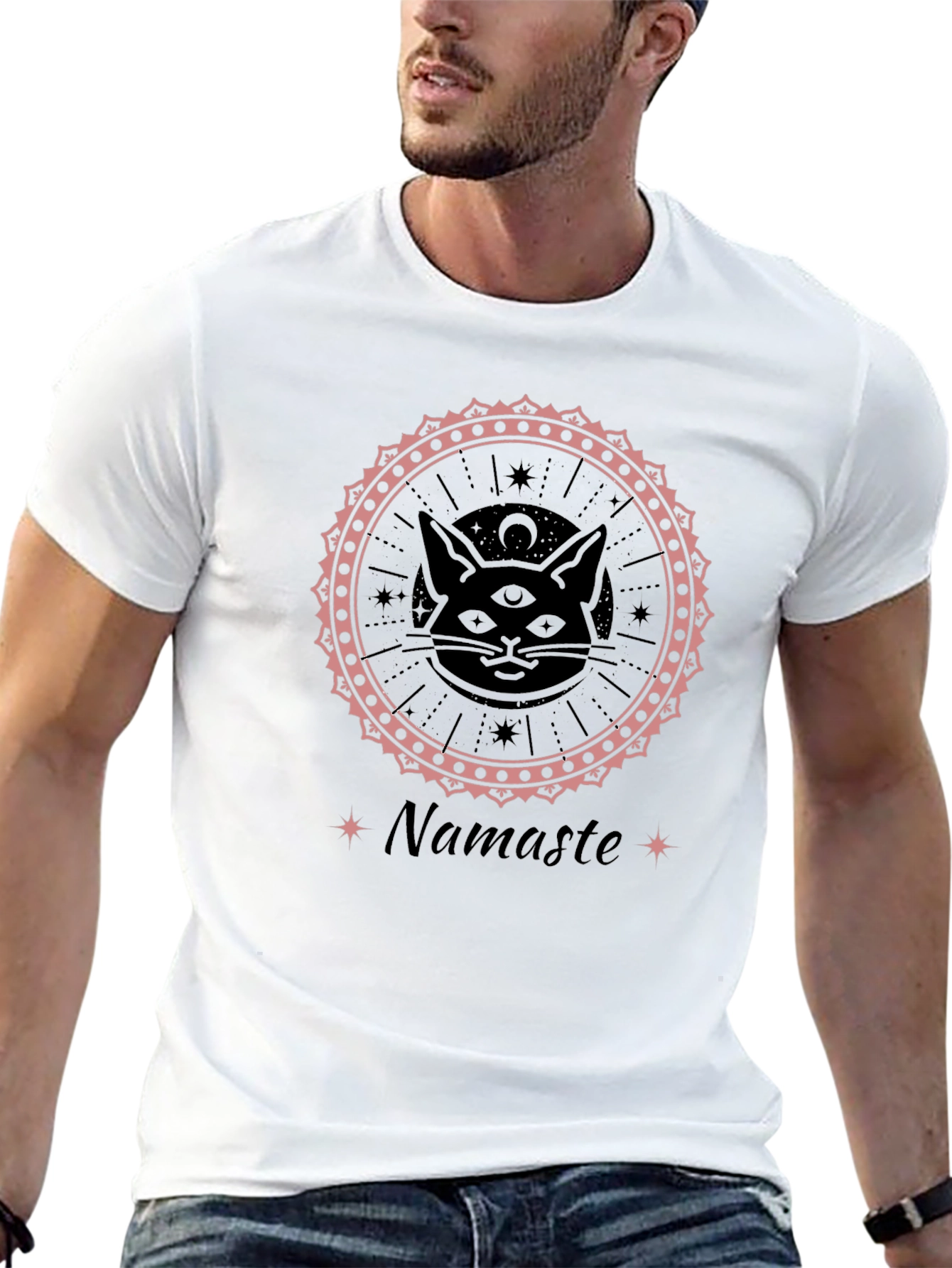 Namaste Cat T-Shirt - Third Eye Chakra Tee