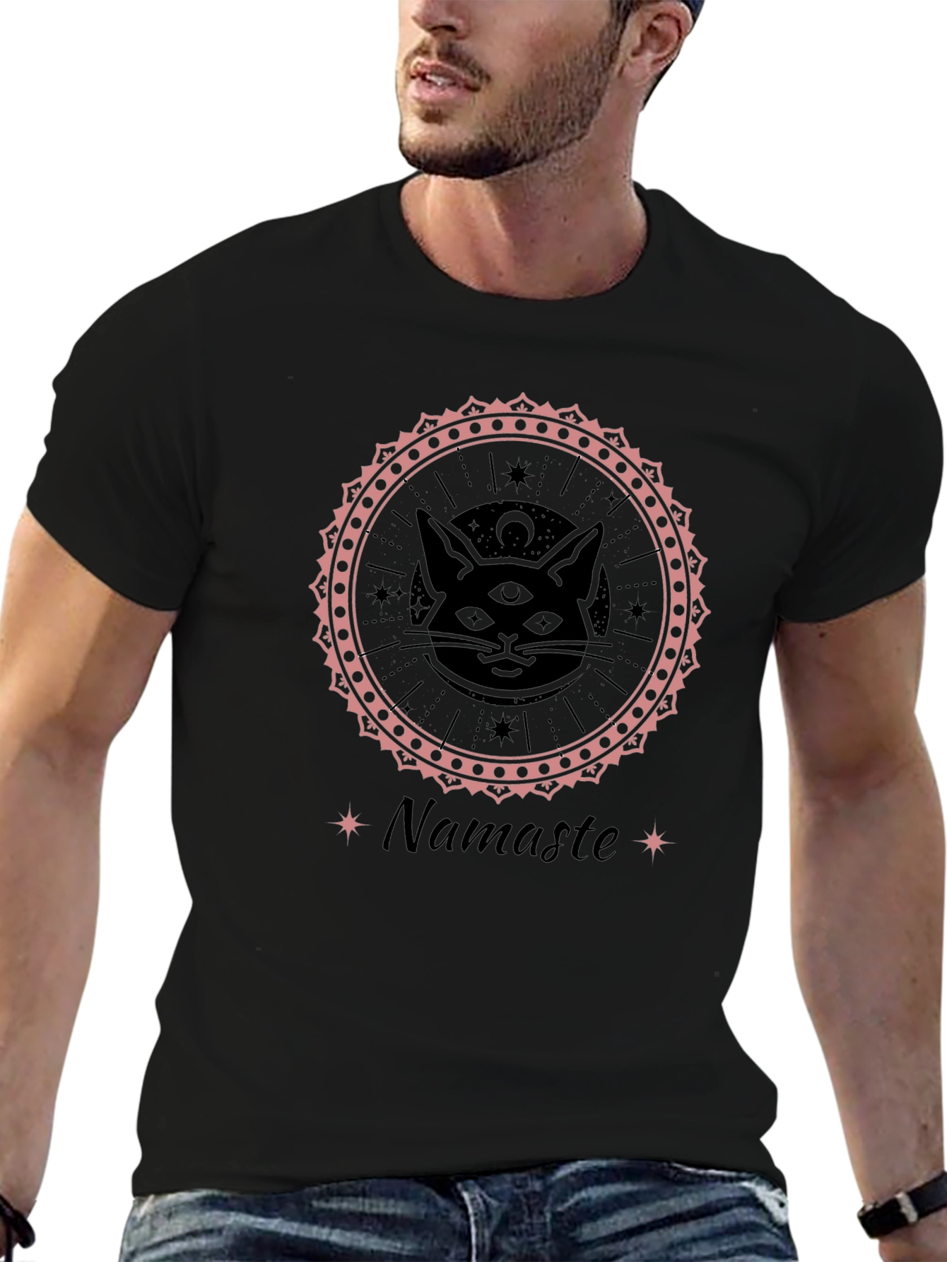 Namaste Cat T-Shirt - Third Eye Chakra Tee