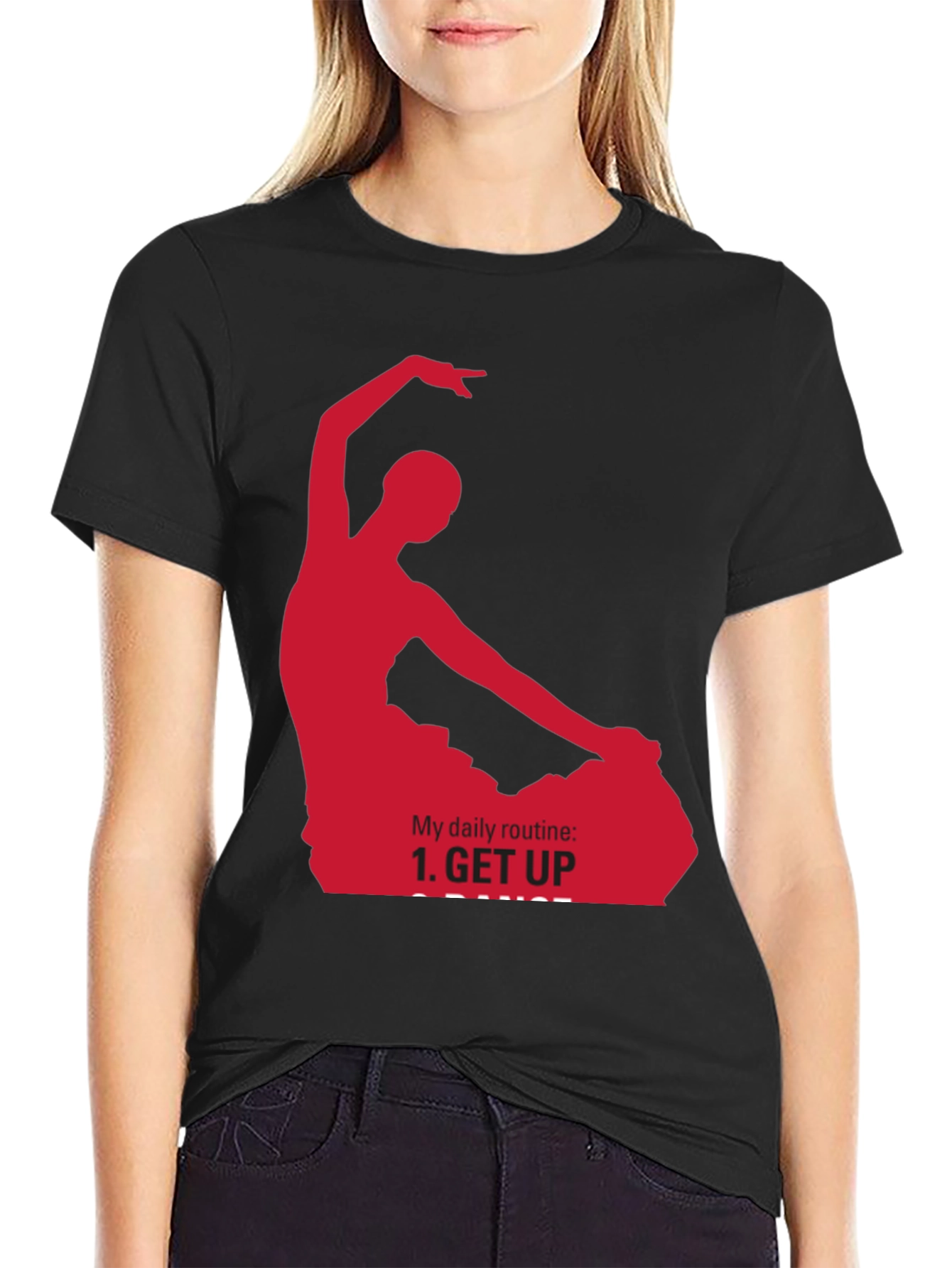 Dance Routine Graphic T-Shirt - Black
