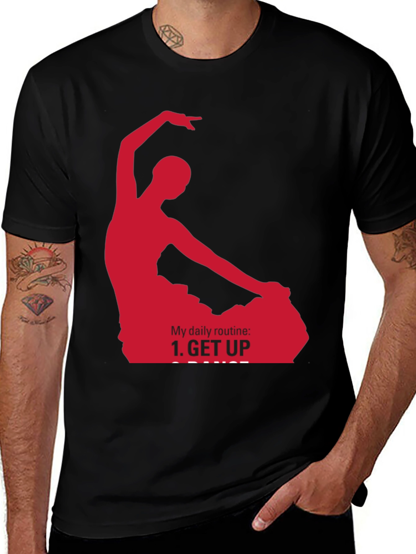 Dance Routine Graphic T-Shirt - Black