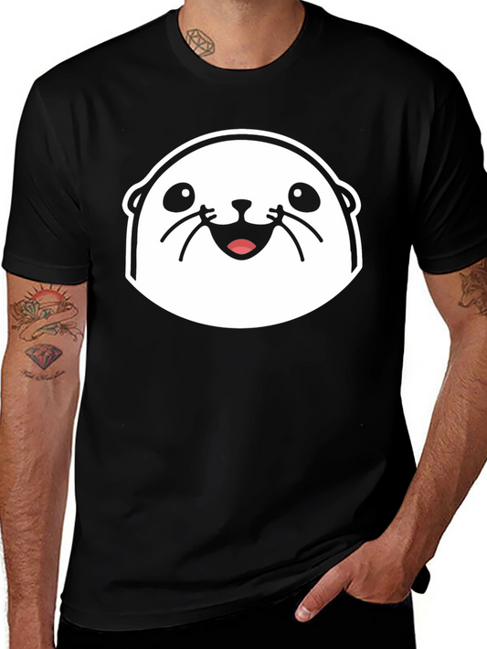 Cute Otter Graphic Black T-Shirt