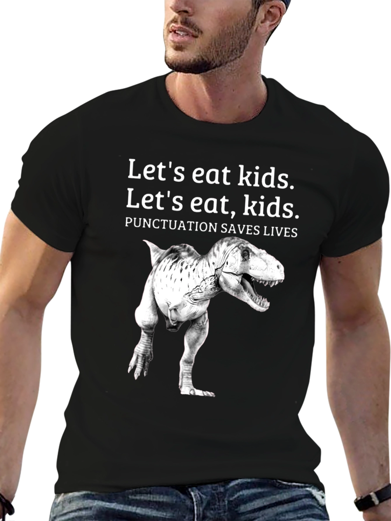 Punctuation Saves Lives T-Rex Graphic Tee