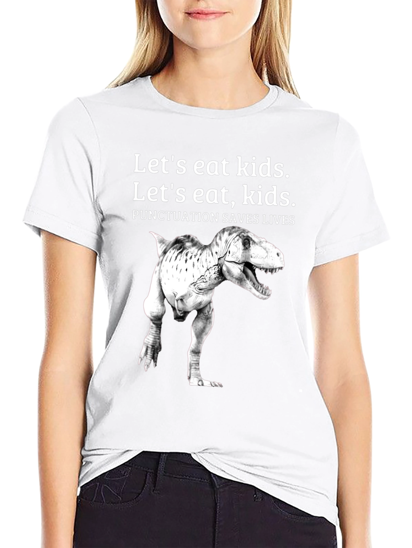 Punctuation Saves Lives T-Rex Graphic Tee