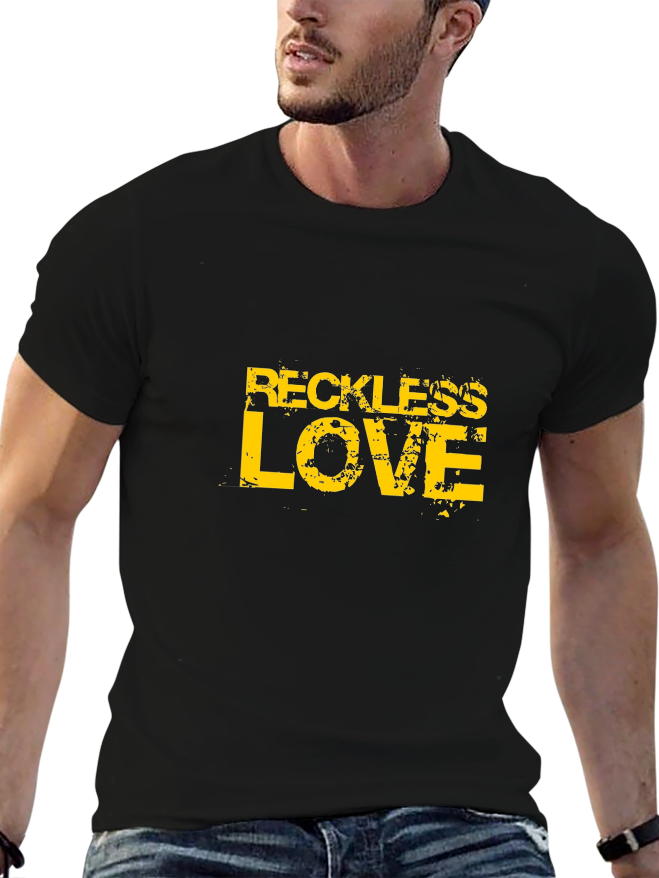Reckless Love Graphic Print Black T-Shirt