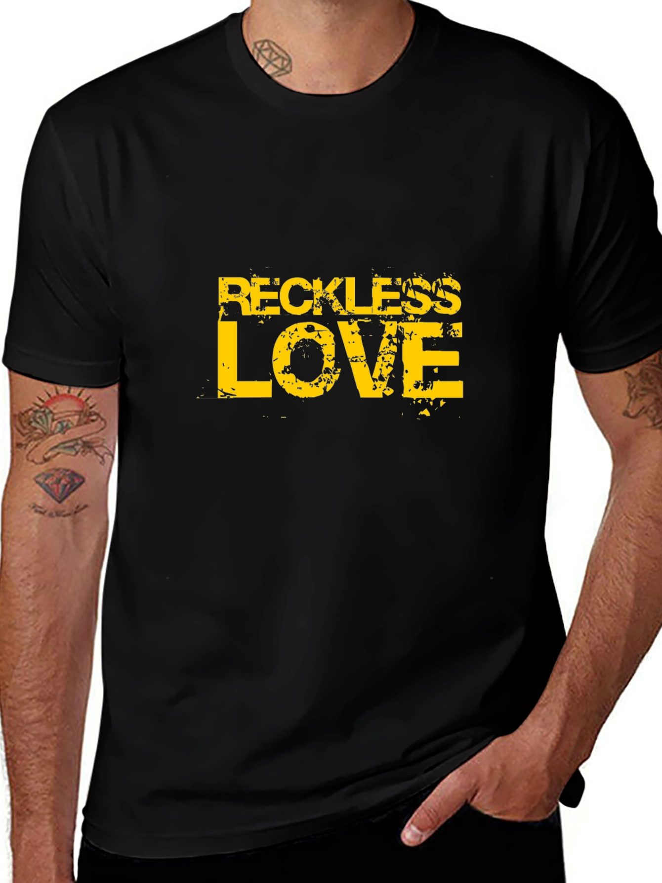 Reckless Love Graphic Print Black T-Shirt