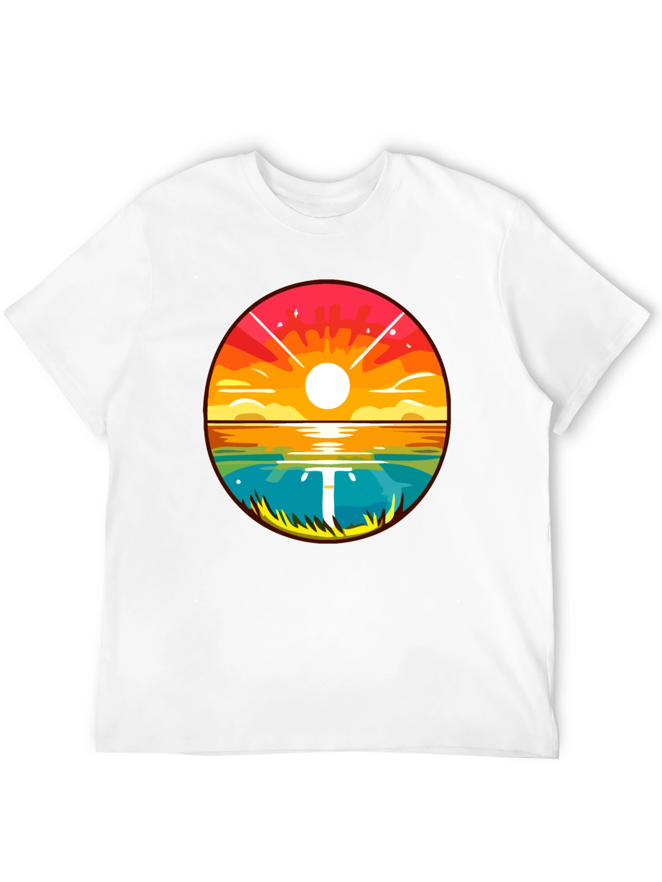 Sunset Lake Graphic Tee - Mens Black T-Shirt