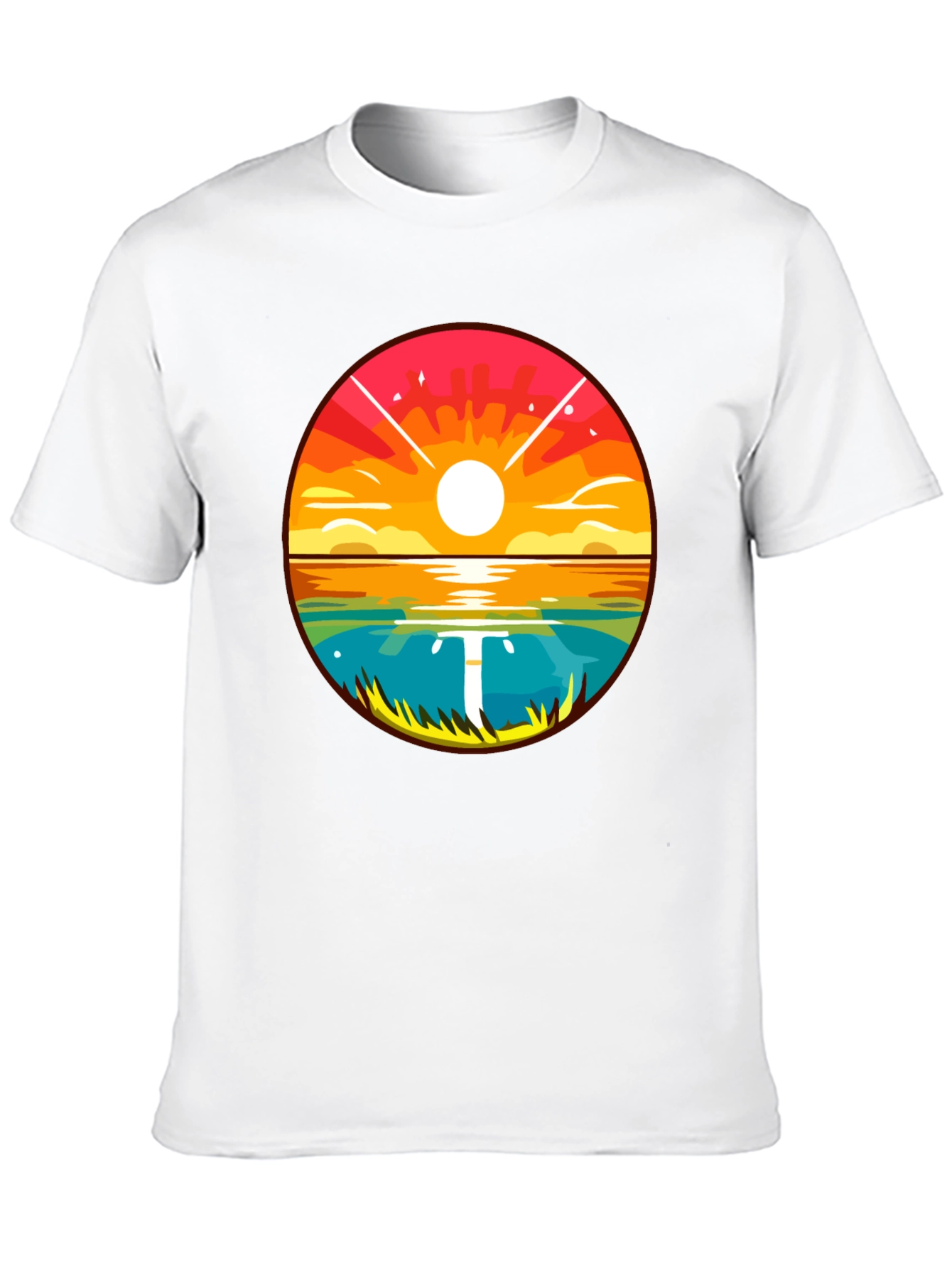 Sunset Lake Graphic Tee - Mens Black T-Shirt