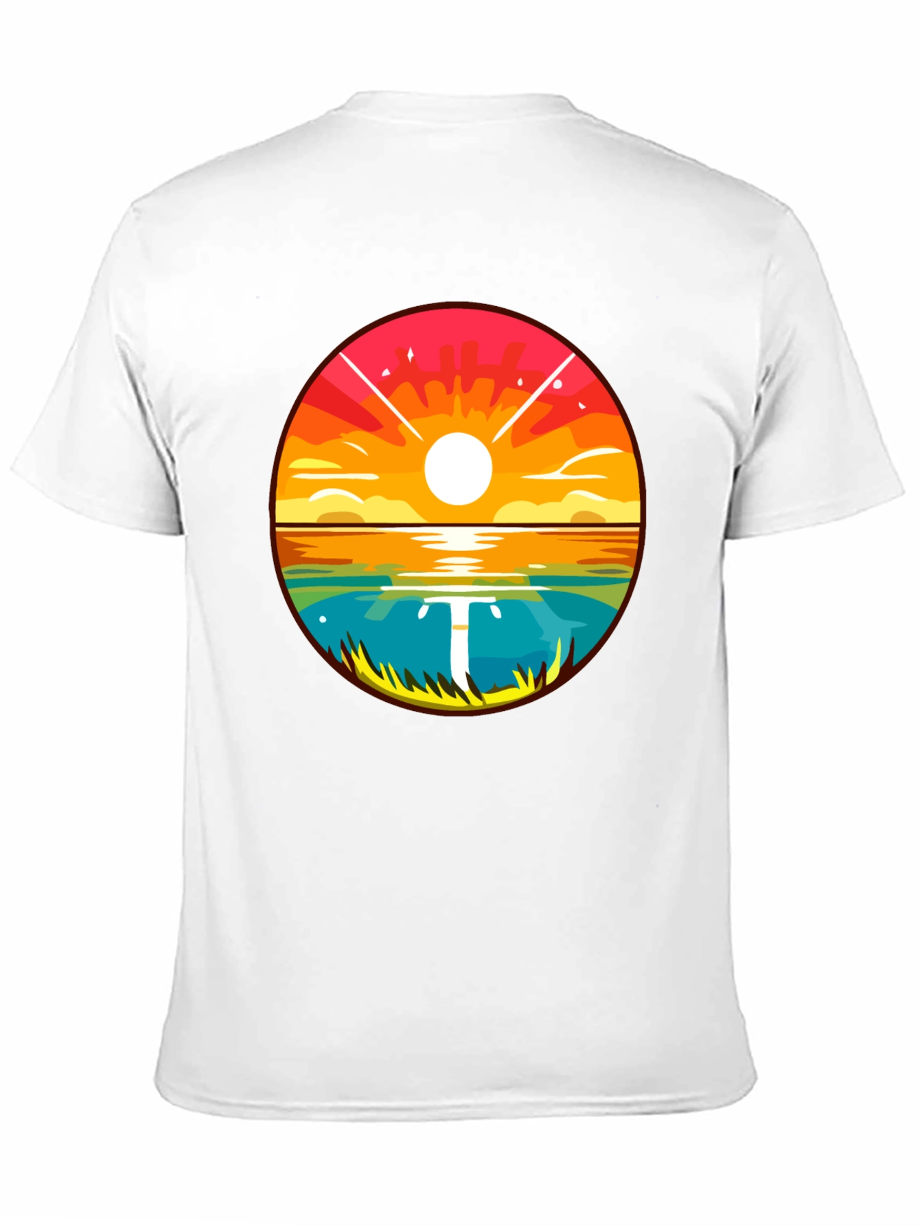 Sunset Lake Graphic Tee - Mens Black T-Shirt