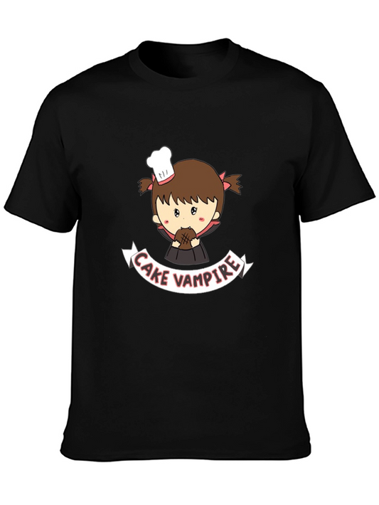 Cake Vampire Graphic T-Shirt - Cute Cartoon Design