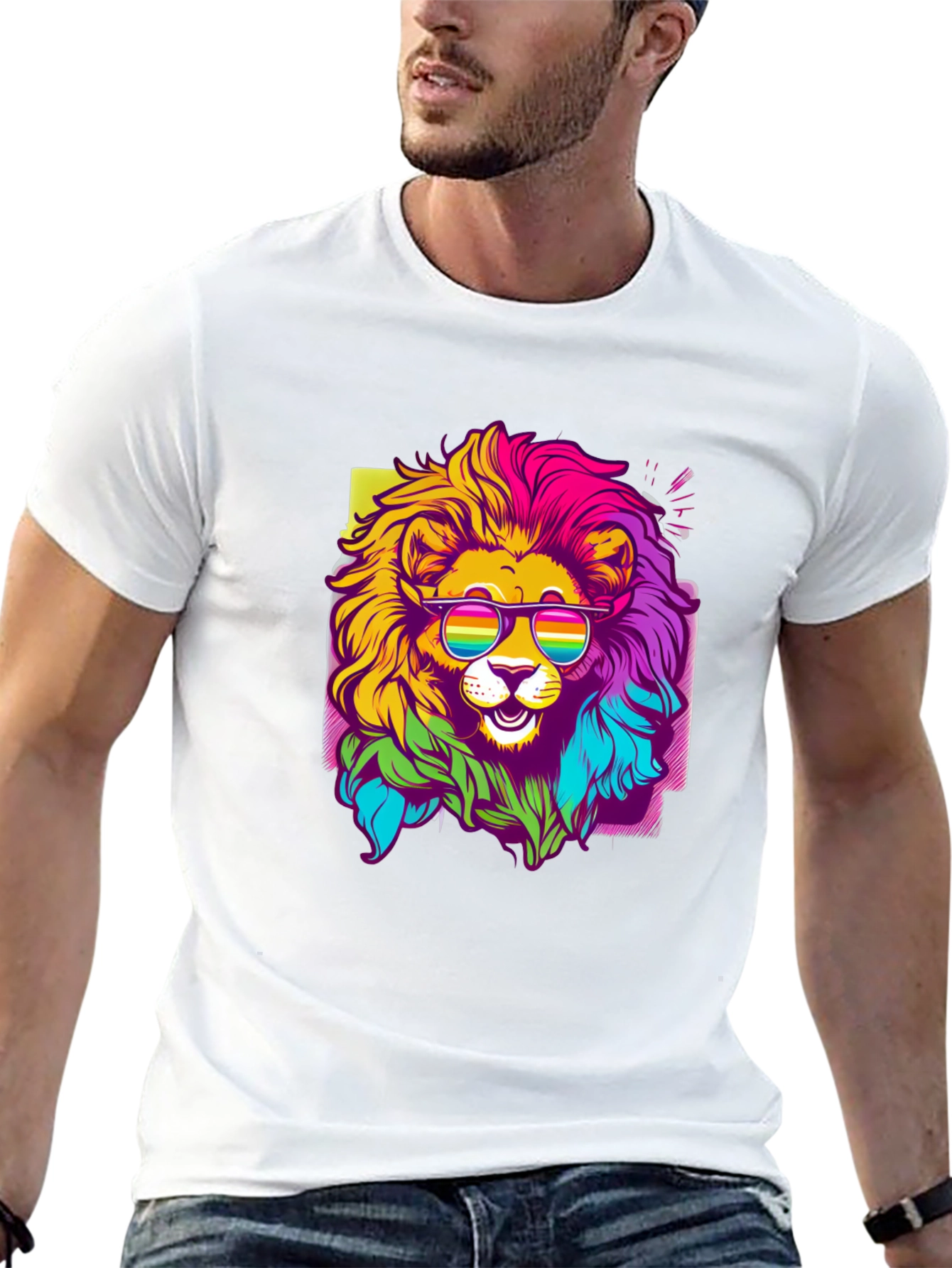 Rainbow Lion Graphic Tee