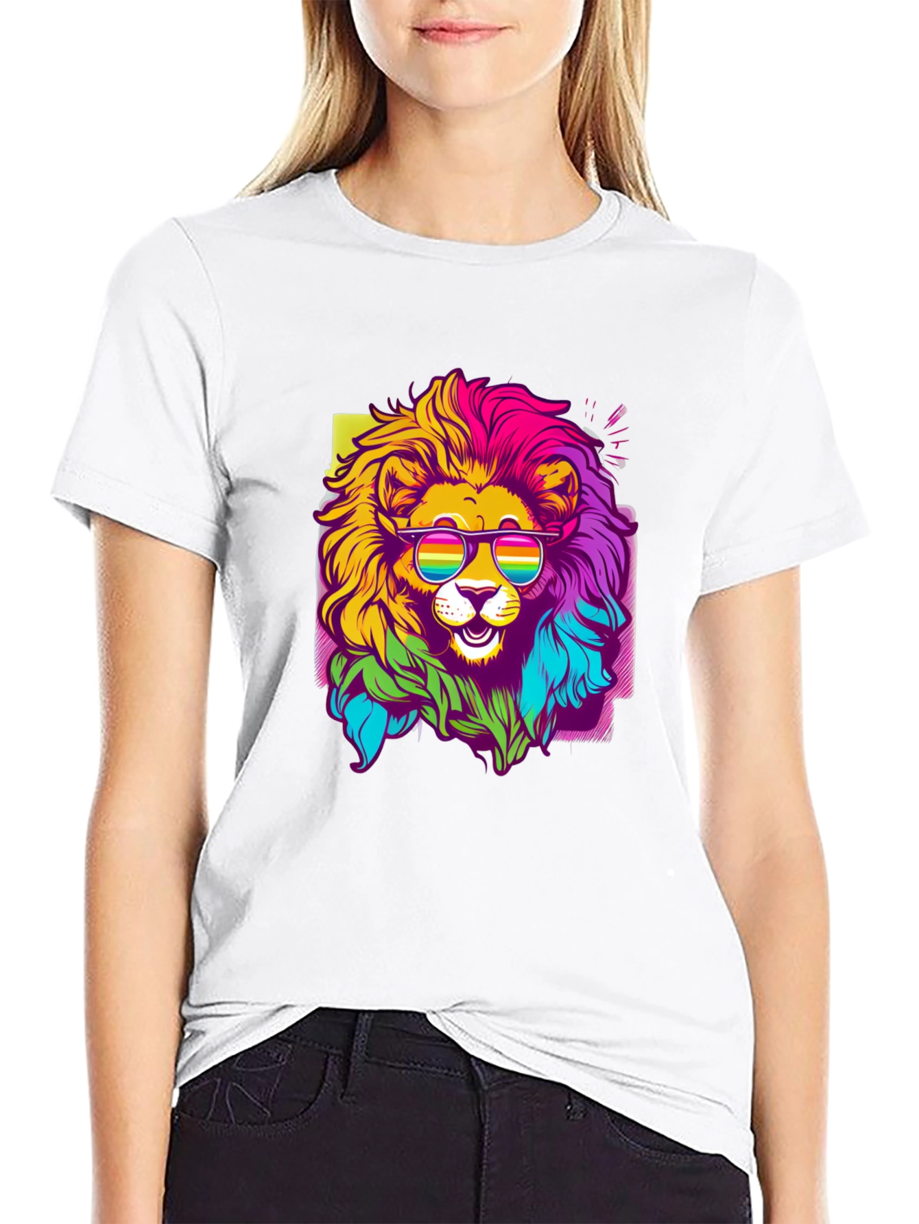 Rainbow Lion Graphic Tee