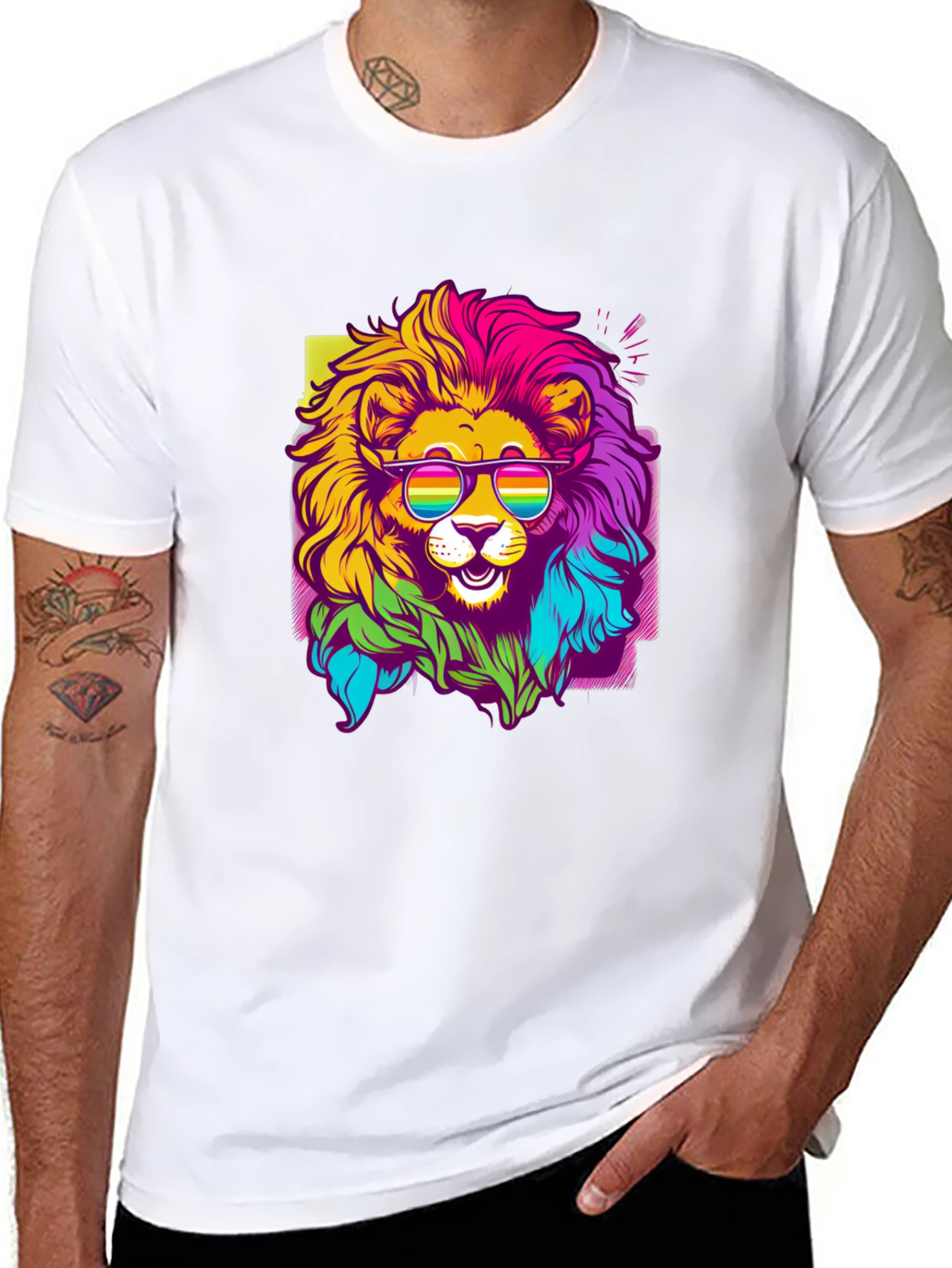 Rainbow Lion Graphic Tee