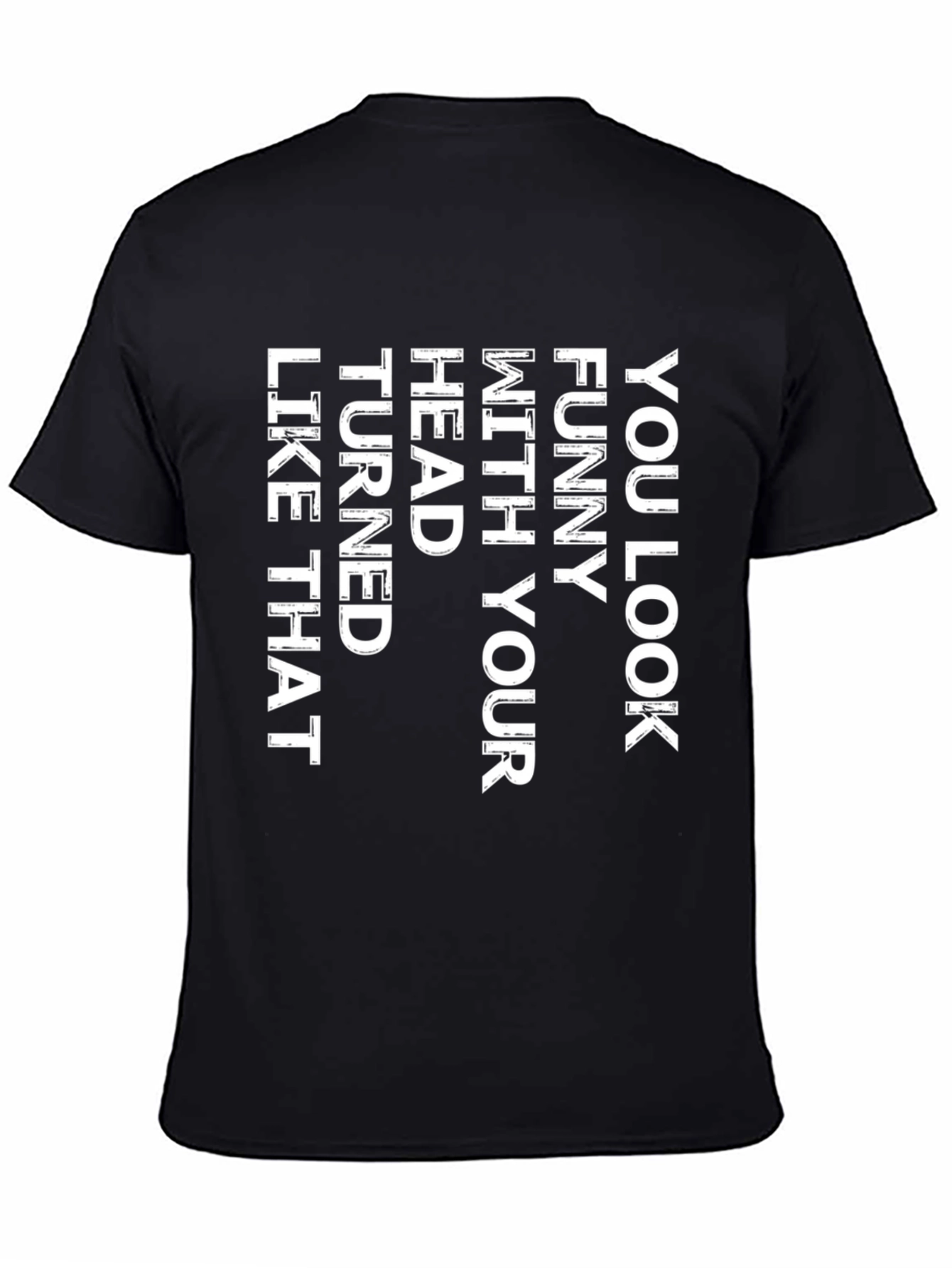 Funny Head Turn Graphic T-Shirt - Black
