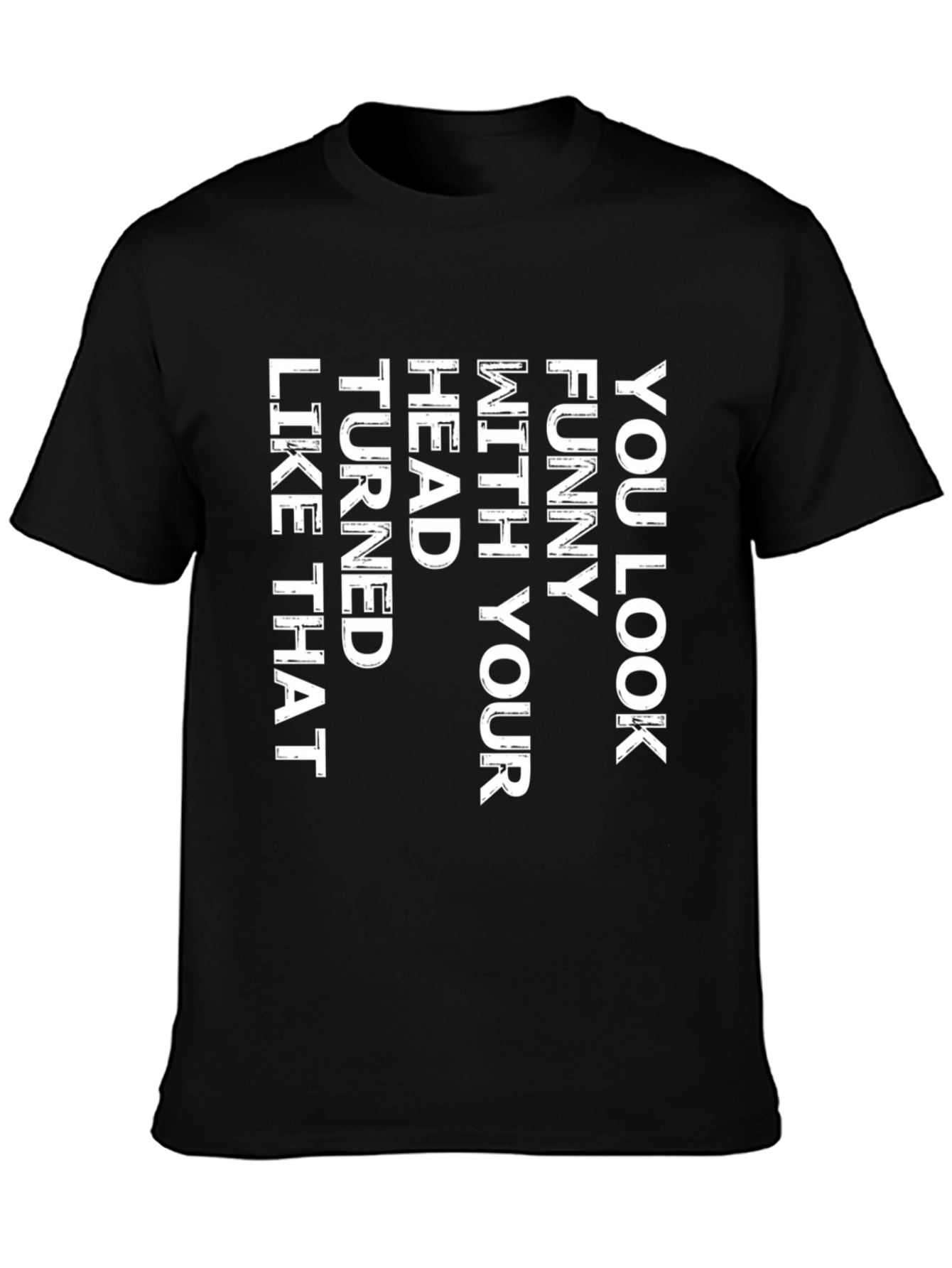 Funny Head Turn Graphic T-Shirt - Black