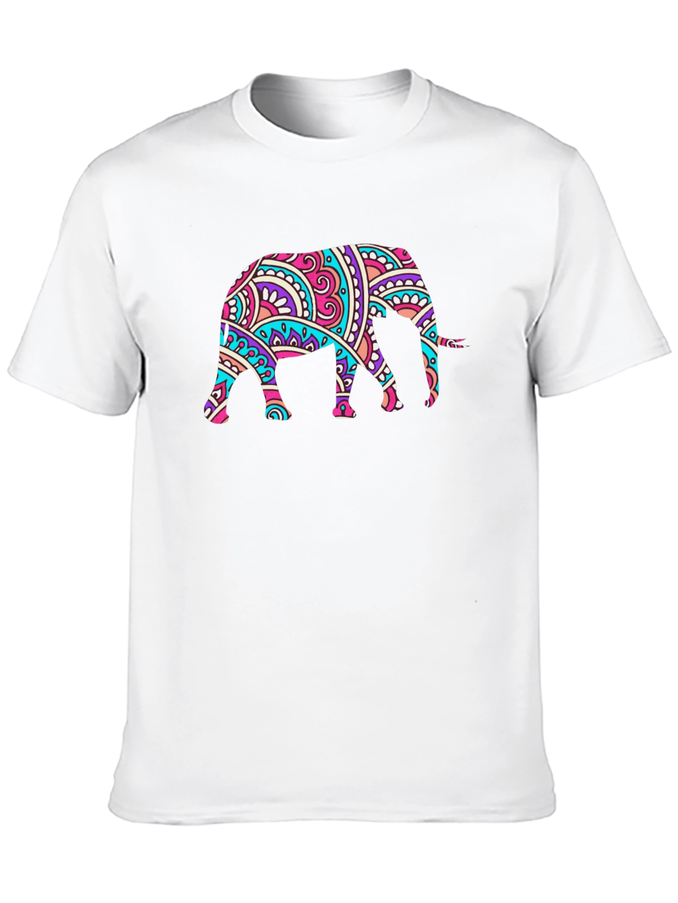 Elephant Mandala Graphic Black T-Shirt