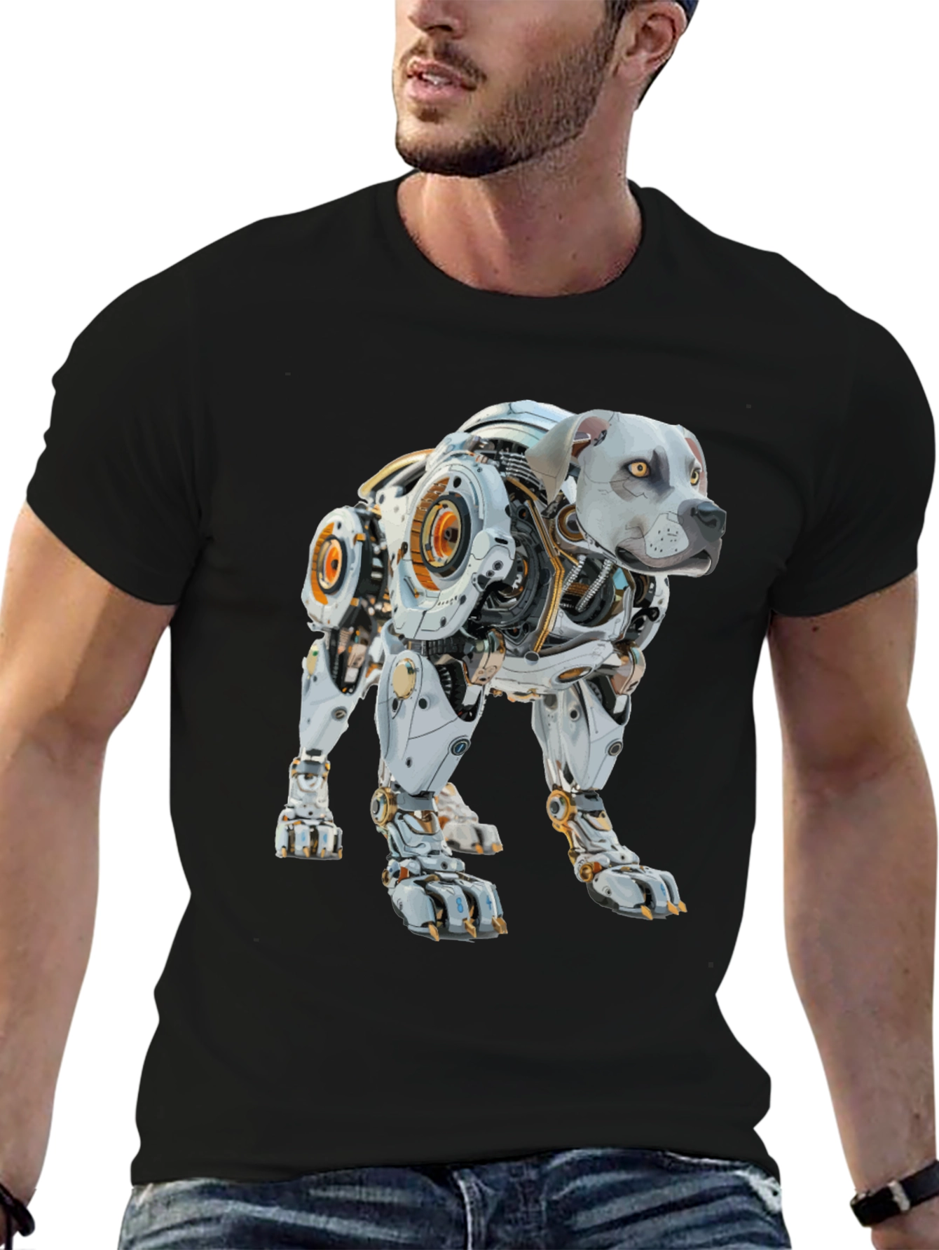 Robotic Dog T-Shirt - Cyberpunk Style