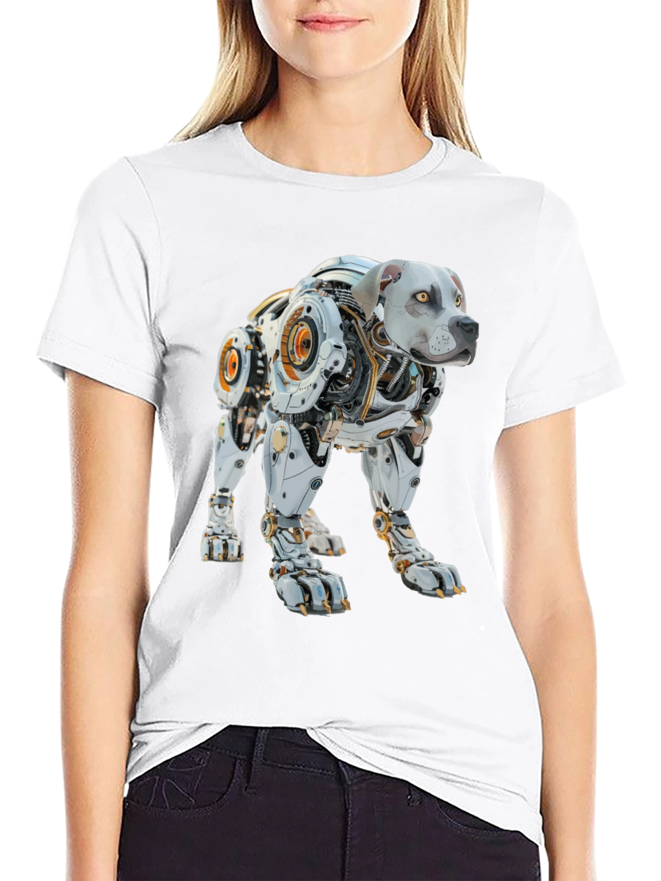 Robotic Dog T-Shirt - Cyberpunk Style