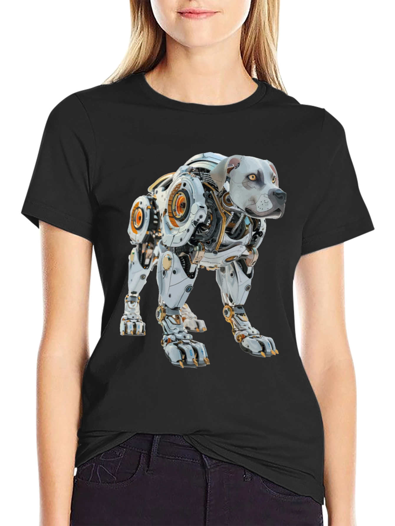 Robotic Dog T-Shirt - Cyberpunk Style