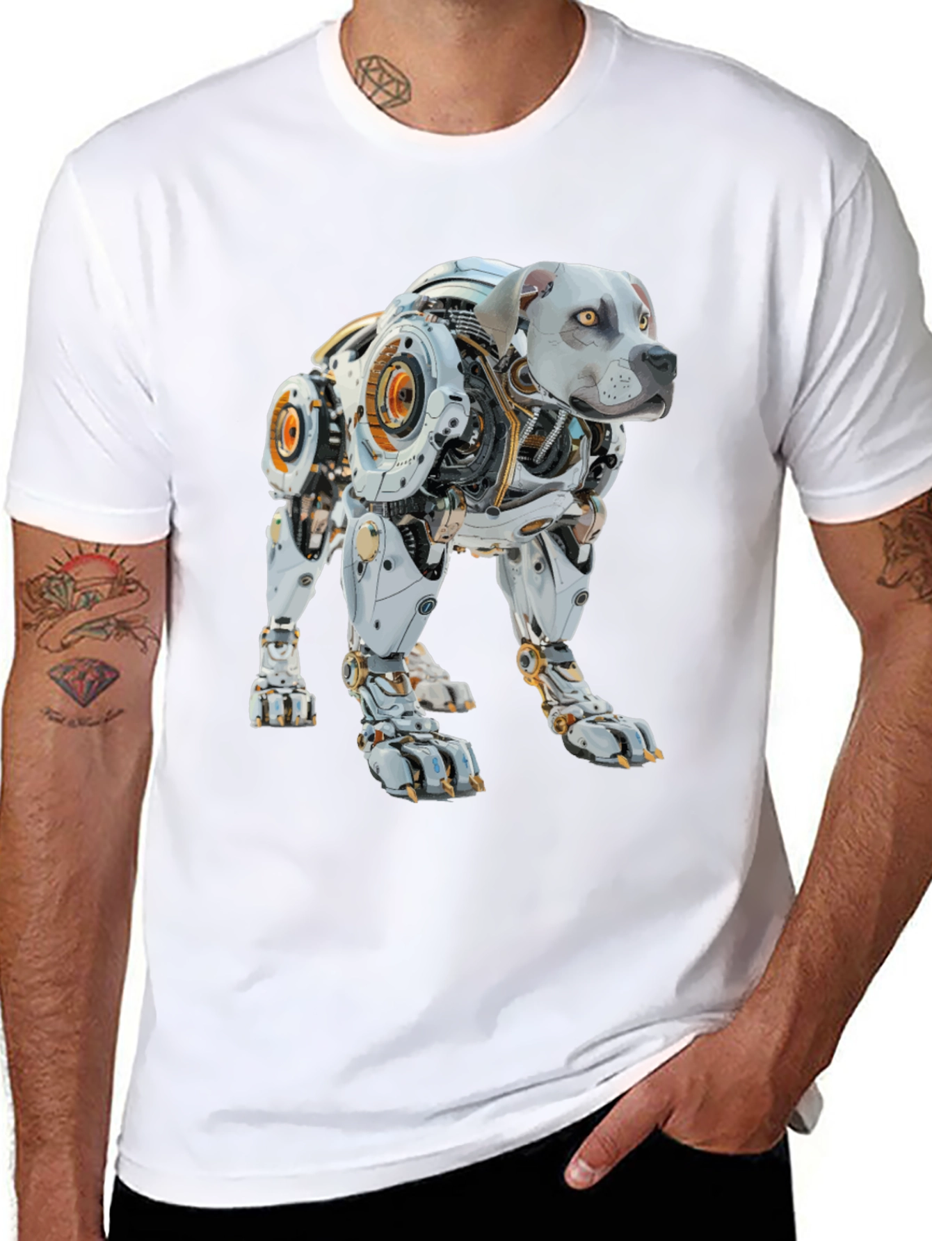 Robotic Dog T-Shirt - Cyberpunk Style