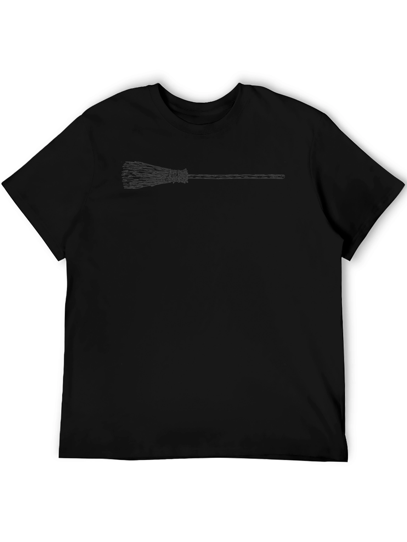 Mens Black Broomstick Graphic Tee