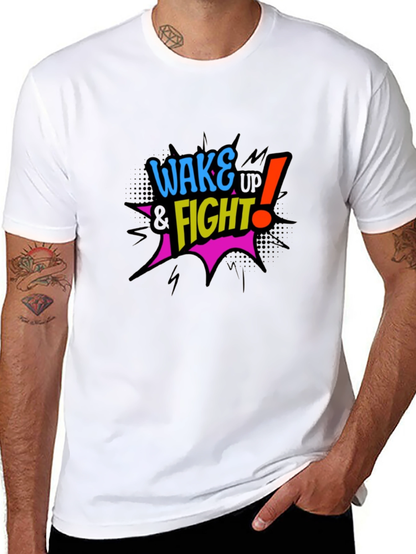Wake Up & Fight Graphic Black T-Shirt