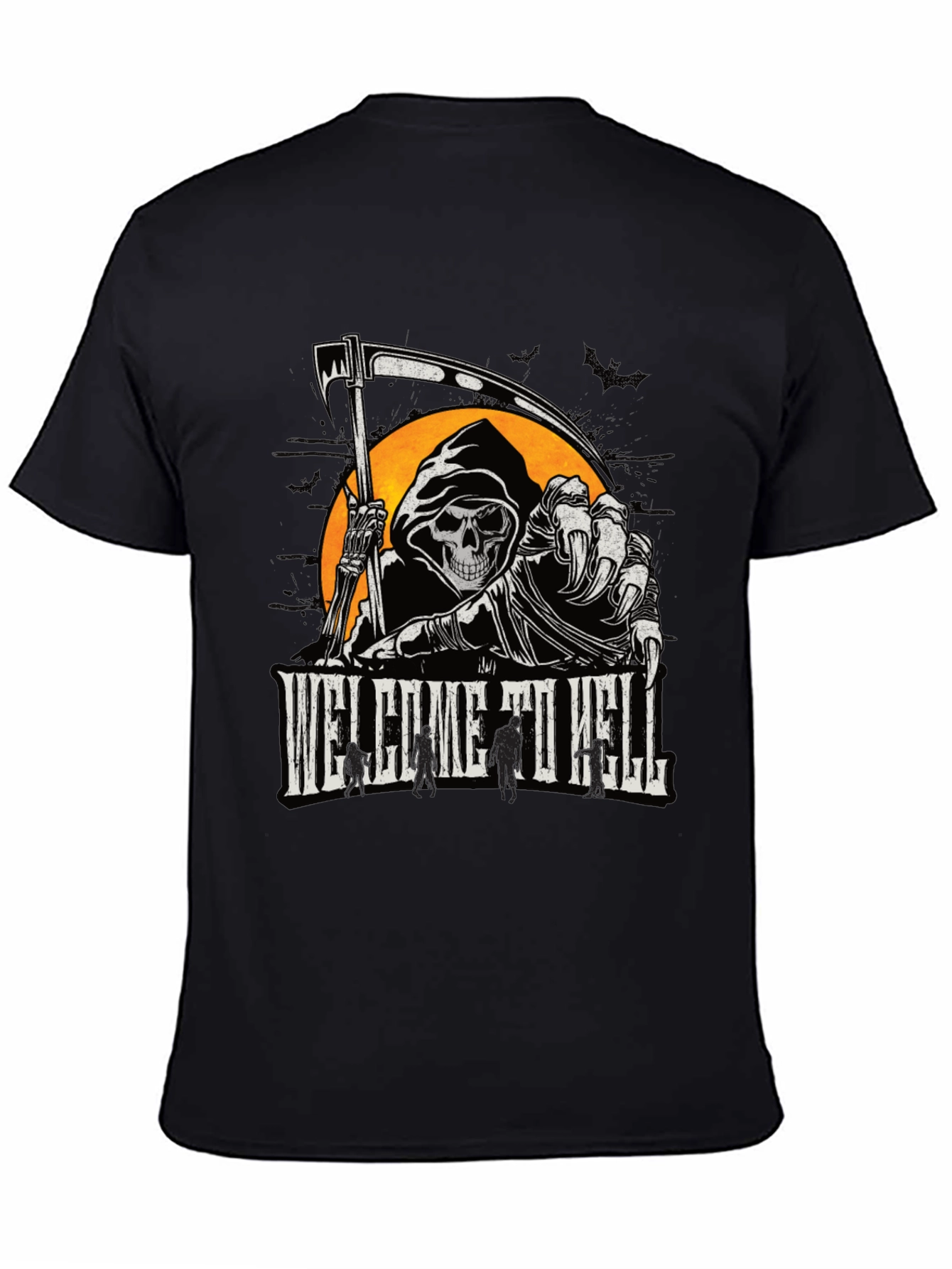 Welcome to Hell Grim Reaper Graphic T-Shirt