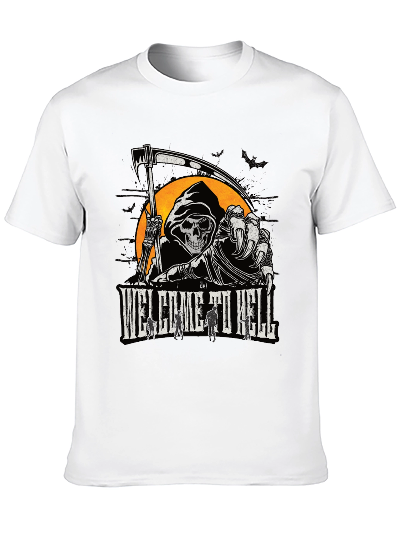 Welcome to Hell Grim Reaper Graphic T-Shirt
